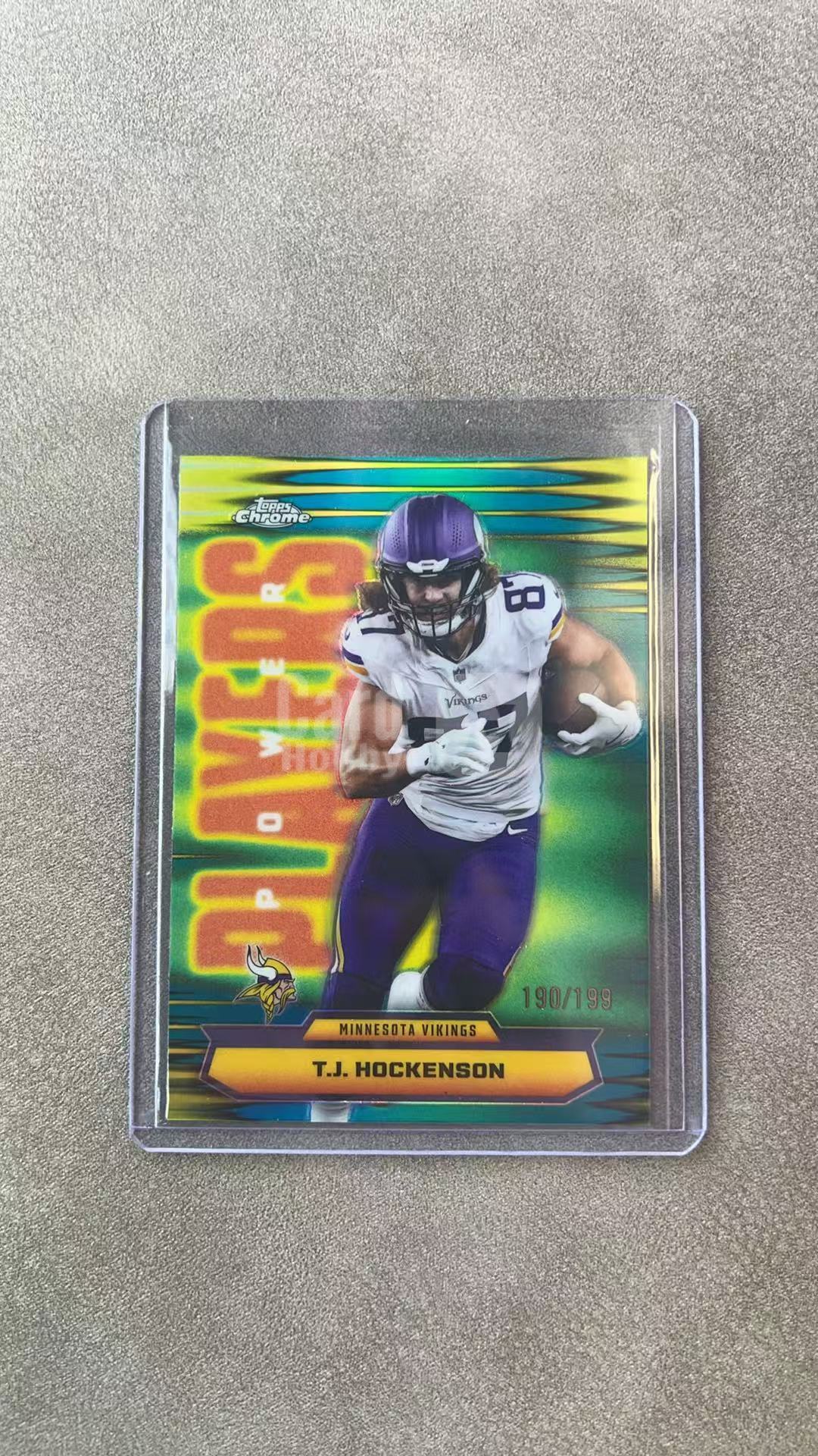 4287【330球星卡实体店代卖】2025 Topps Chrome NFL TC 元年 TJ霍肯森 T.J. Hockenson 维京人190/199编 Power Player特卡(UK23)