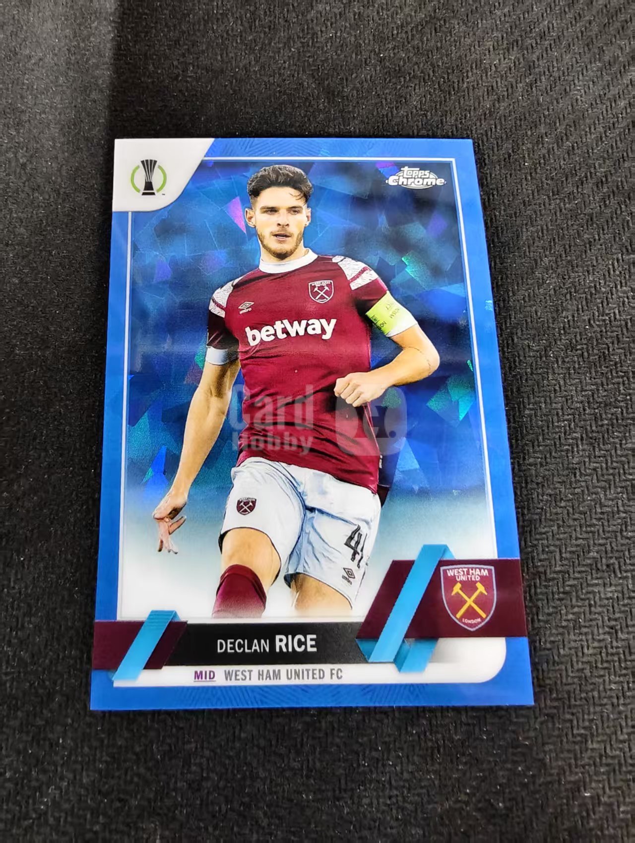 【可合并,不累计】2023 Topps Chrome Declan Rice 欧冠 蓝宝石 西汉姆联 阿森纳 英格兰 莱斯 赖斯 蓝碎冰折 划痕 边角瑕疵 #41