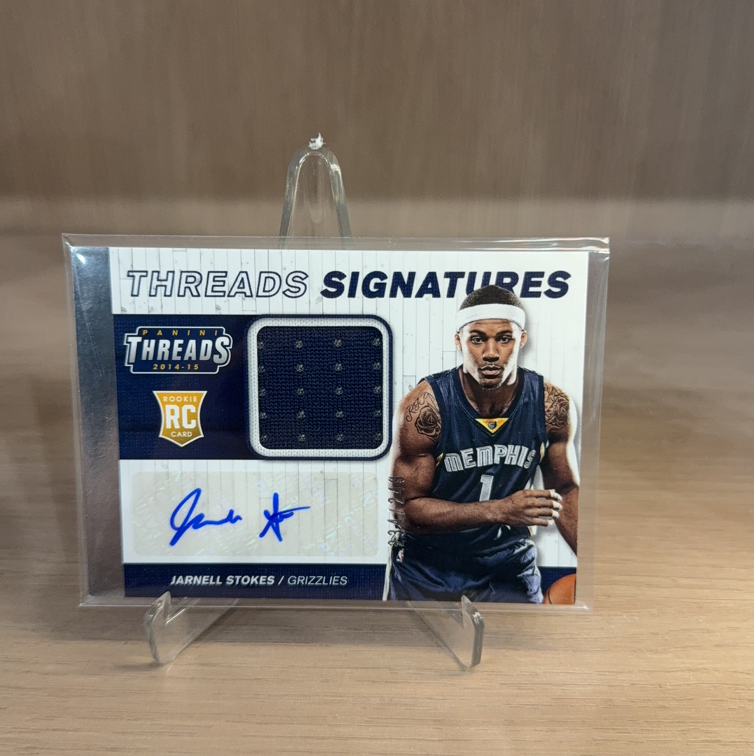 2014-15 Panini Threads Jarnell Stokes RC 【免费代卖】灰熊 新秀 RC 贾内尔 斯托克斯 RJA 签字 签名 亲穿 物料 专收必备 卡品如图