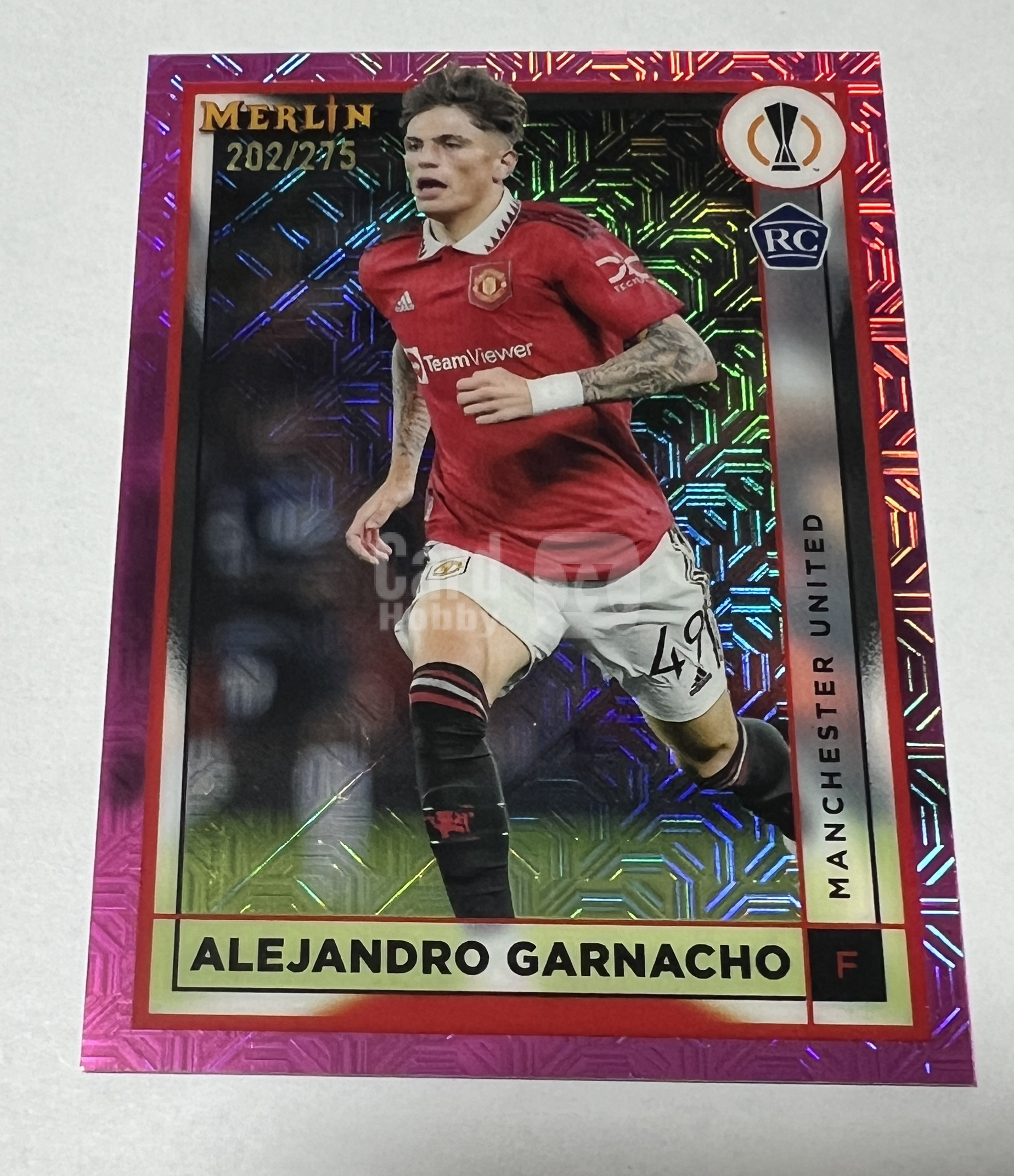 2023 Topps Merlin Alejandro Garnacho RC 欧冠 梅林 曼联 亚历杭德罗 加纳乔 新秀 粉mojo折 275编 折射 卡品如图