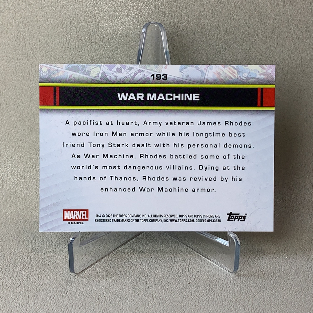 2026 Topps Marvel (MCU) Comics Chrome 漫威TC War Machine 战争机器 110/199编 水绿折 折射 品相如图 凑套必备 佑哥