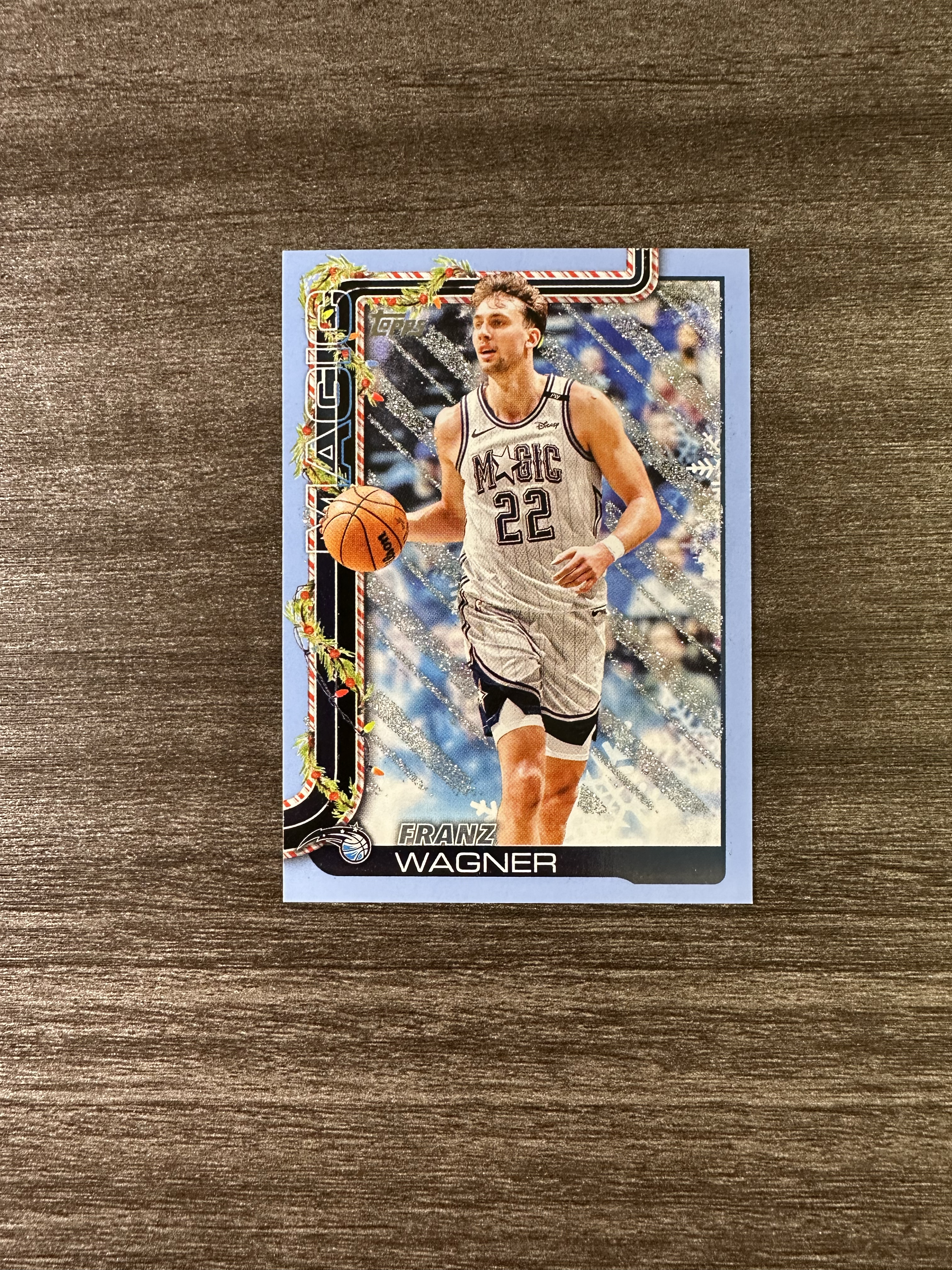 【1024拍卖】2025-26 Topps Holiday Blue and White Glitter 假日 蓝白 银闪 Franz Wagner 弗朗茨瓦格纳 小瓦格纳 魔术 Lcc
