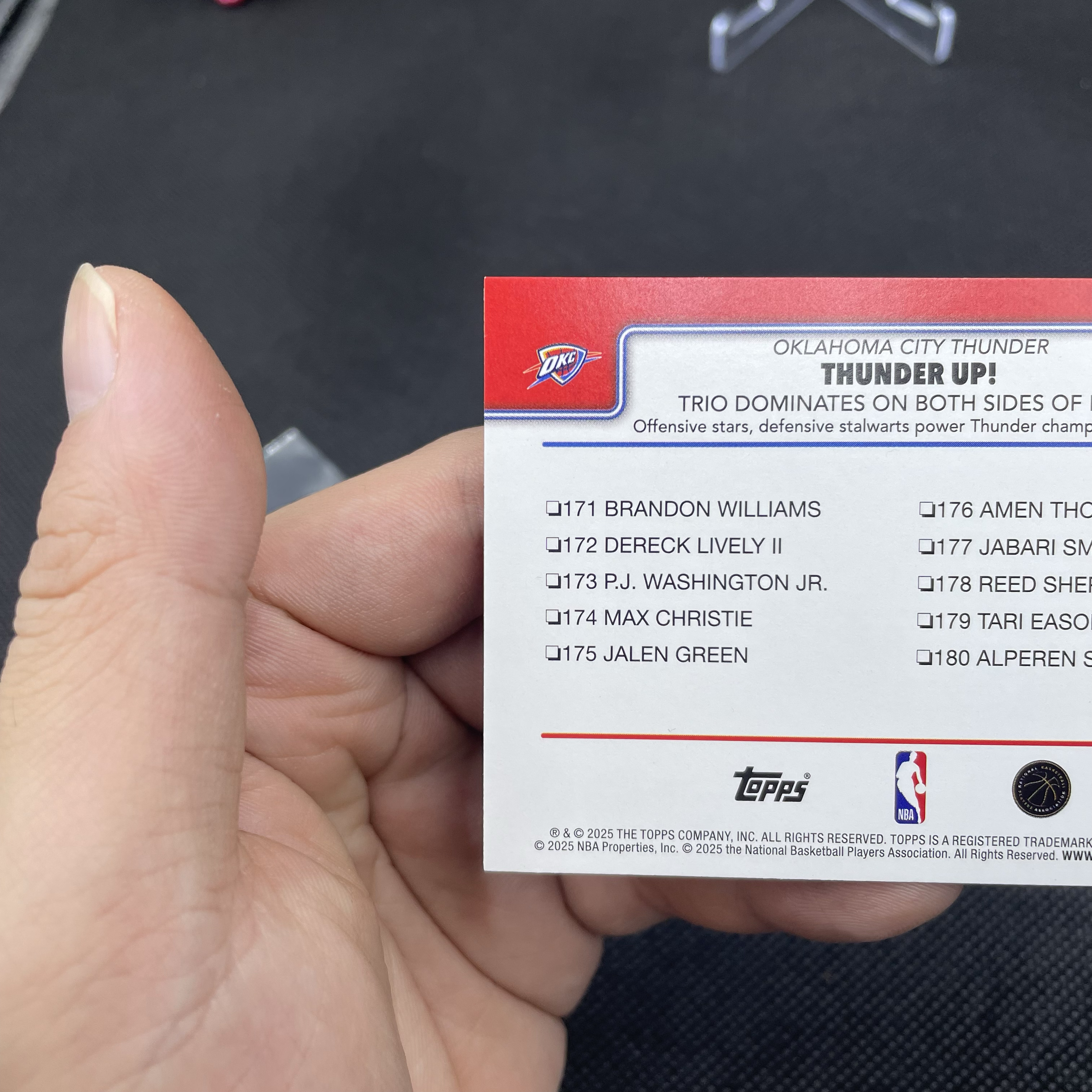 2025 Topps Flagship Shai Gilgeous-Alexander 雷霆 切特 霍姆格伦 亚历山大 卡鲁索 031/250编 紫折 Thunder Up特卡 品如图 不累计 猫