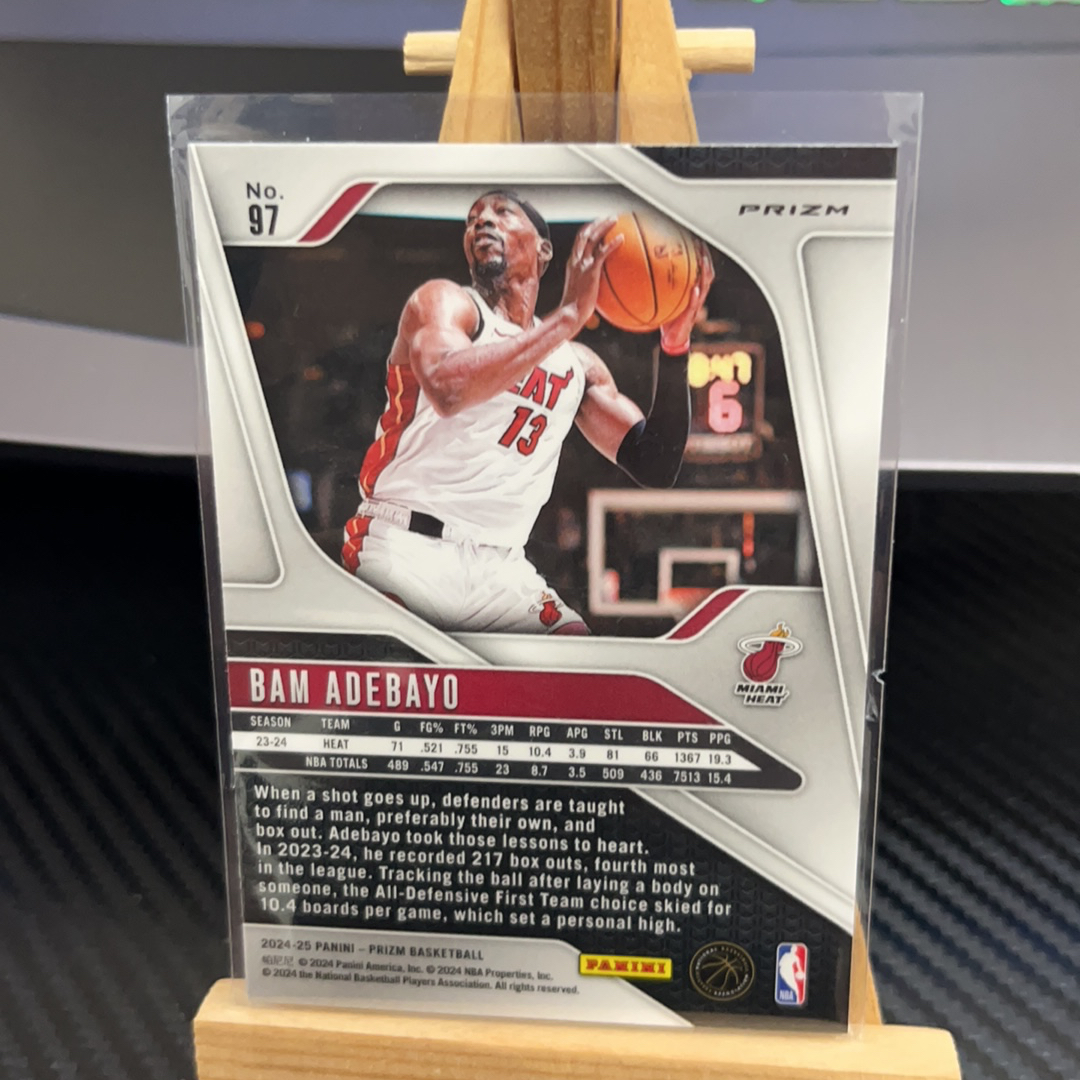 2024-25 Panini Prizm Bam Adebayo 阿德巴约 热火 银碎冰 银折 折射 prizm系列 pz 卡品如图 凑图必备 值得收藏! 免费代卖!