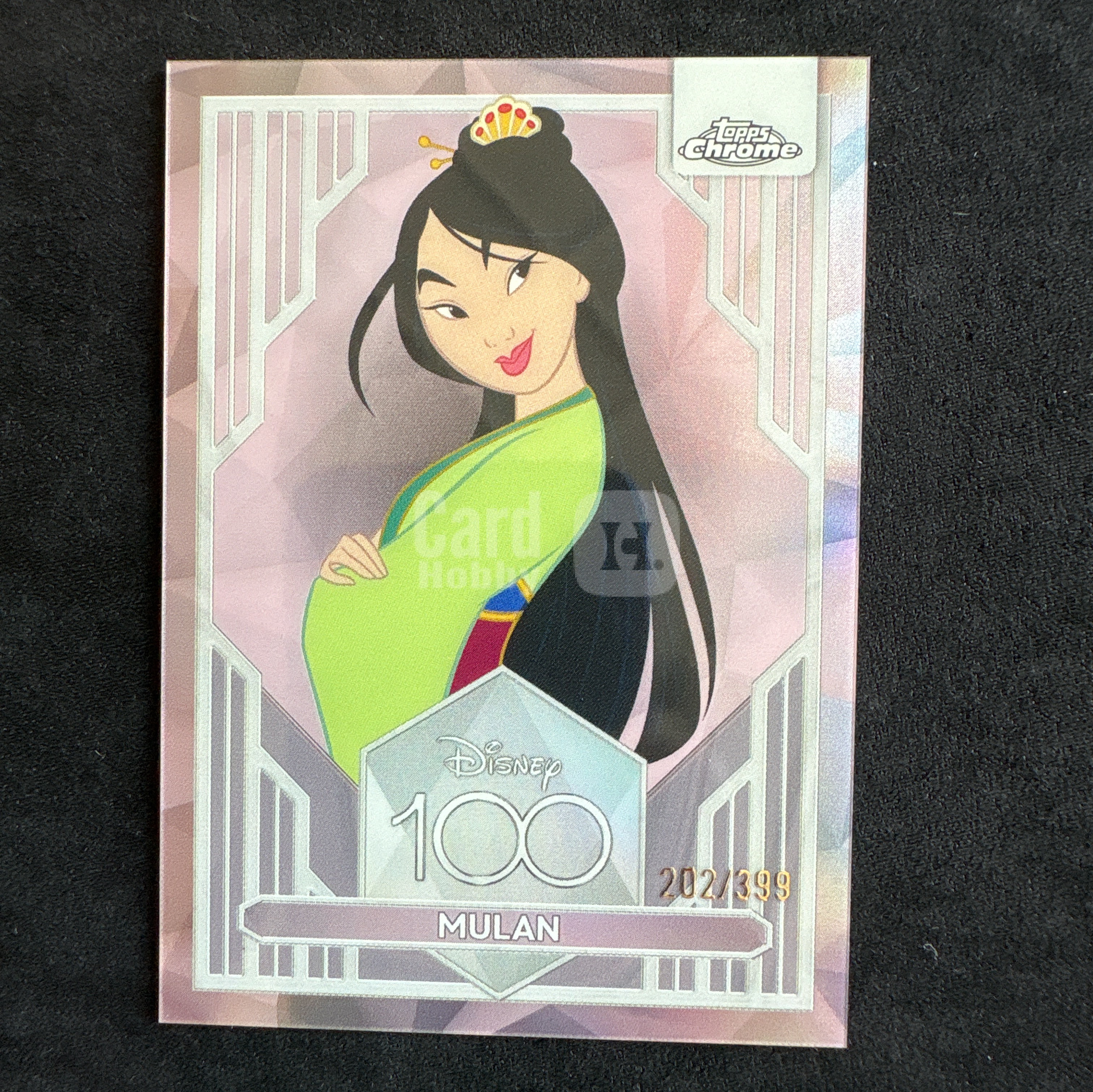 【十一拍卖2023 Topps Chrome Disney 迪士尼100周年 元年 MuLan 花木兰 木兰 粉折折射 /399编 微瑕 只合当日运费
