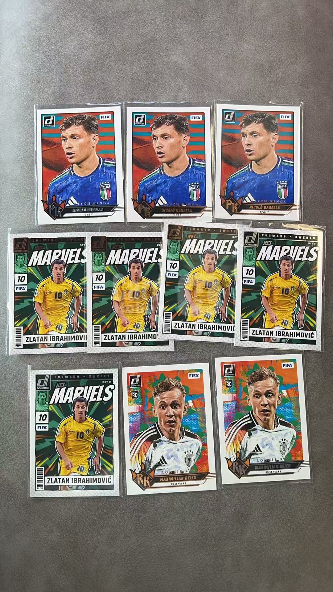 5186【330球星卡实体店代卖】2024-25 帕尼尼 Donruss FIFA 伊布拉西莫维奇 拜尔 尼科洛巴雷拉 特卡 10张 LOT 无卡具 仅顺丰寄付(茶水主管)
