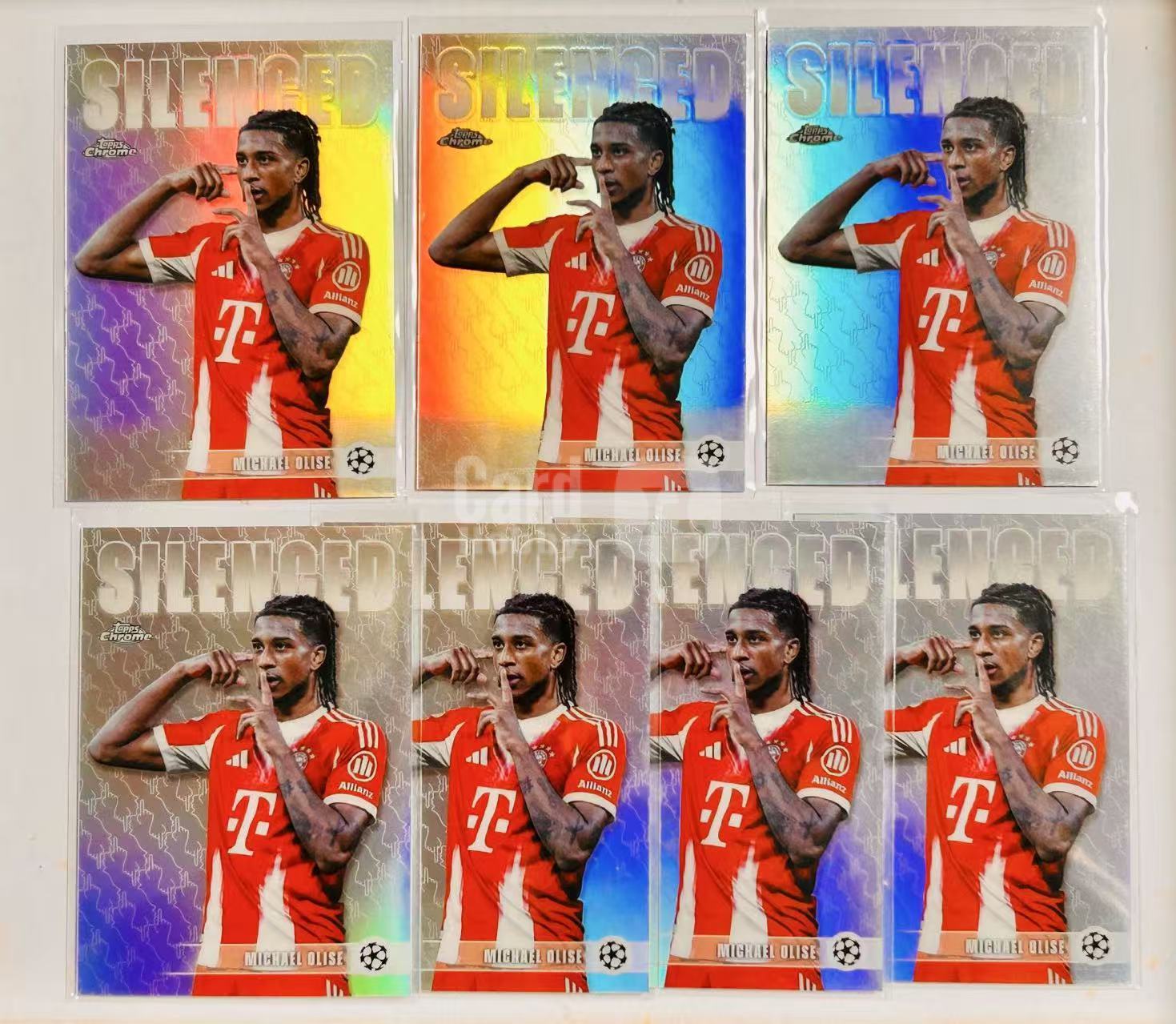 2025-26 Topps Chrome Michael Olise 欧冠 TC 法国 拜仁慕尼黑 迈克尔 奥利塞 奥利斯 Silenced 静音庆祝特卡 压制特卡 银折 折射 鳄鱼哥