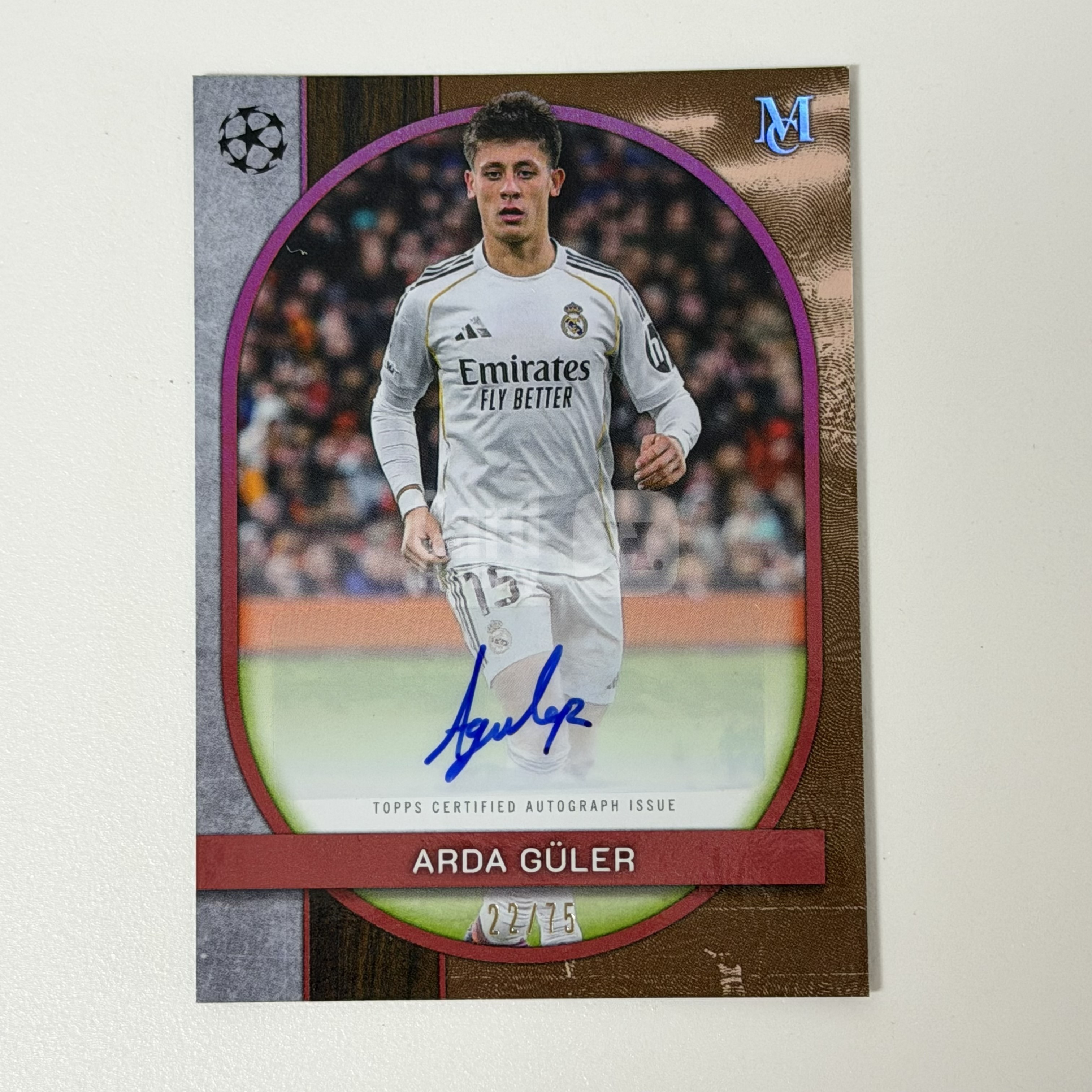 【浩冉拍卖】2026 Topps Museum 足球博物馆 Arda Guler 居莱尔 签字 22/75编 粉折 皇马 皇家马德里 #Alcippe#