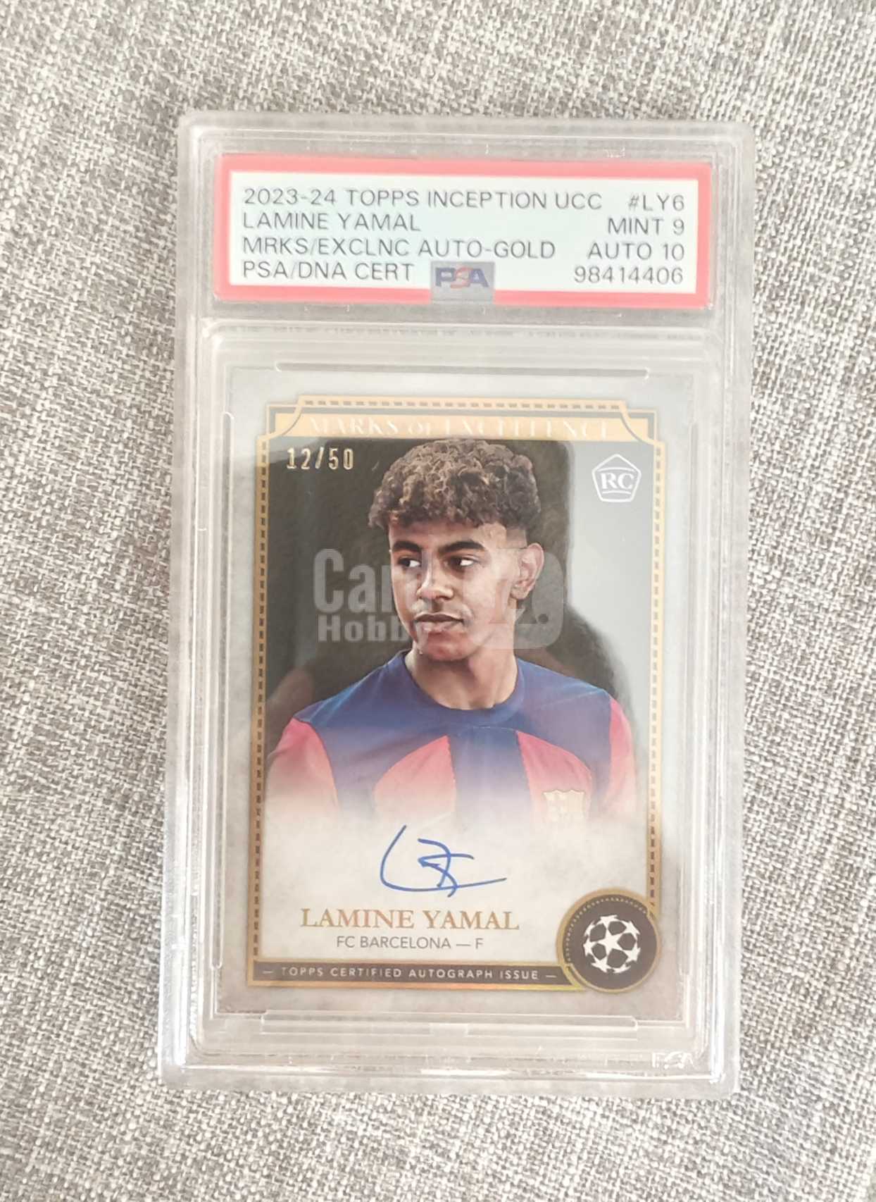 2023-24 Topps Inception Lamine Yamal RC 盗梦空间 巴萨 巴塞 西班牙 拉明 亚马尔 12/50编  金折 首版 最好 签字 卡签 PSA评级 10/9分 收藏必备