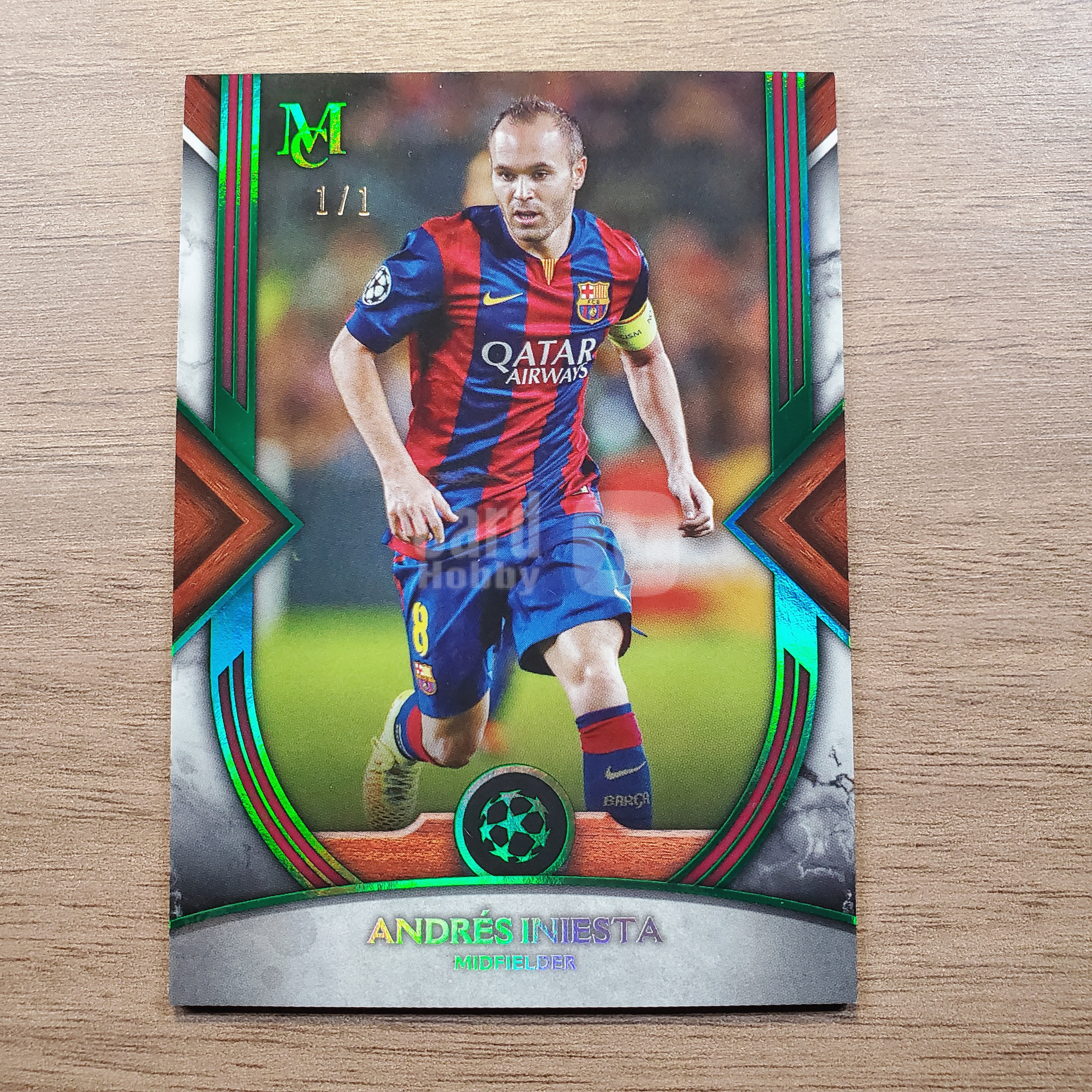 2022-23 Topps museum Andres Iniesta 伊涅斯塔 1/1编 1of1 绿宝石折 巴萨 巴塞罗那 西班牙 欧冠博物馆 base卡 梅西苏亚雷斯哈维皮克队友 仅此一张