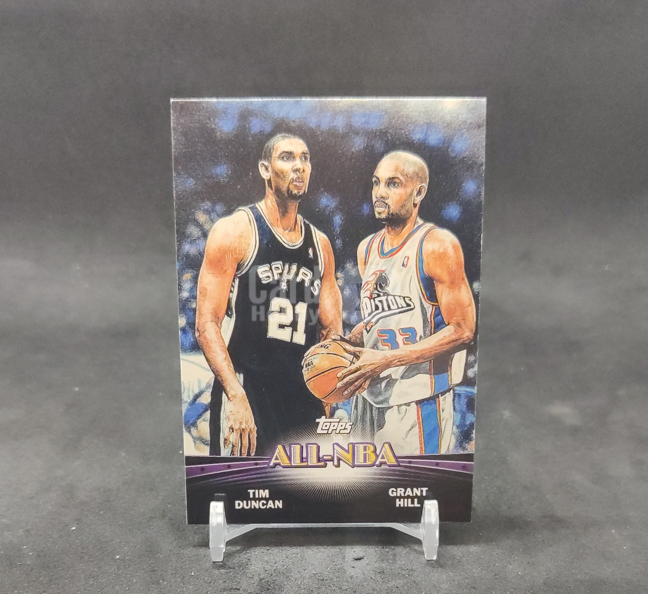 【DC拍卖】7.18 蒂姆邓肯 Tim Duncan 格兰特希尔 Grant Hill Topps All-NBA 最佳阵容双人特卡 马刺活塞名宿复古老球星卡 #TC6