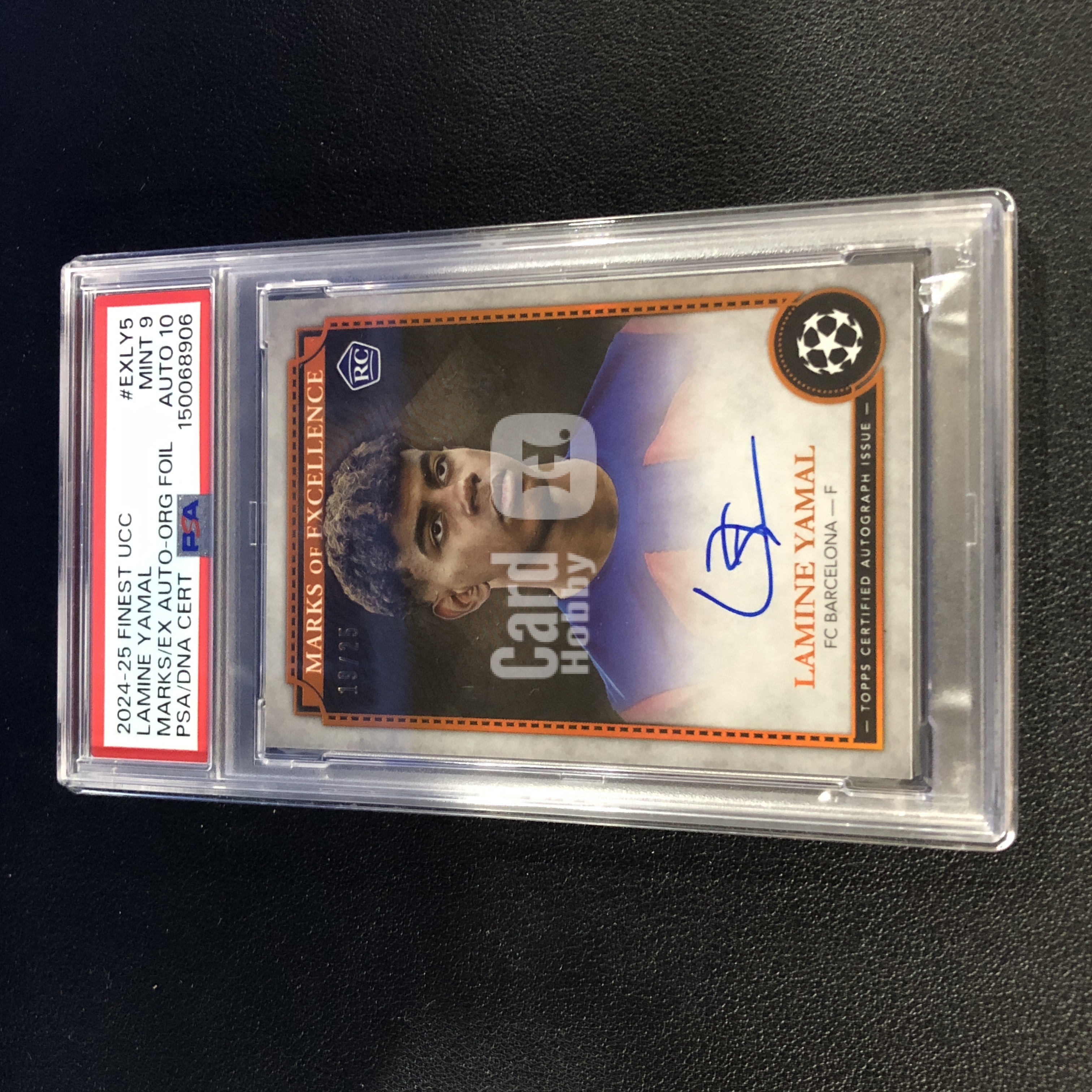 【拔脚代卖】2024-25 Topps Finest PSA9/10 POP4  Lamine Yamal 亚马尔 巴萨巴塞罗那 RC新秀签字卡签西班牙 19/25编同背 橙折 大比例 卓越插入 最高9分没有P10约等于1/1｜拔脚球王Z1