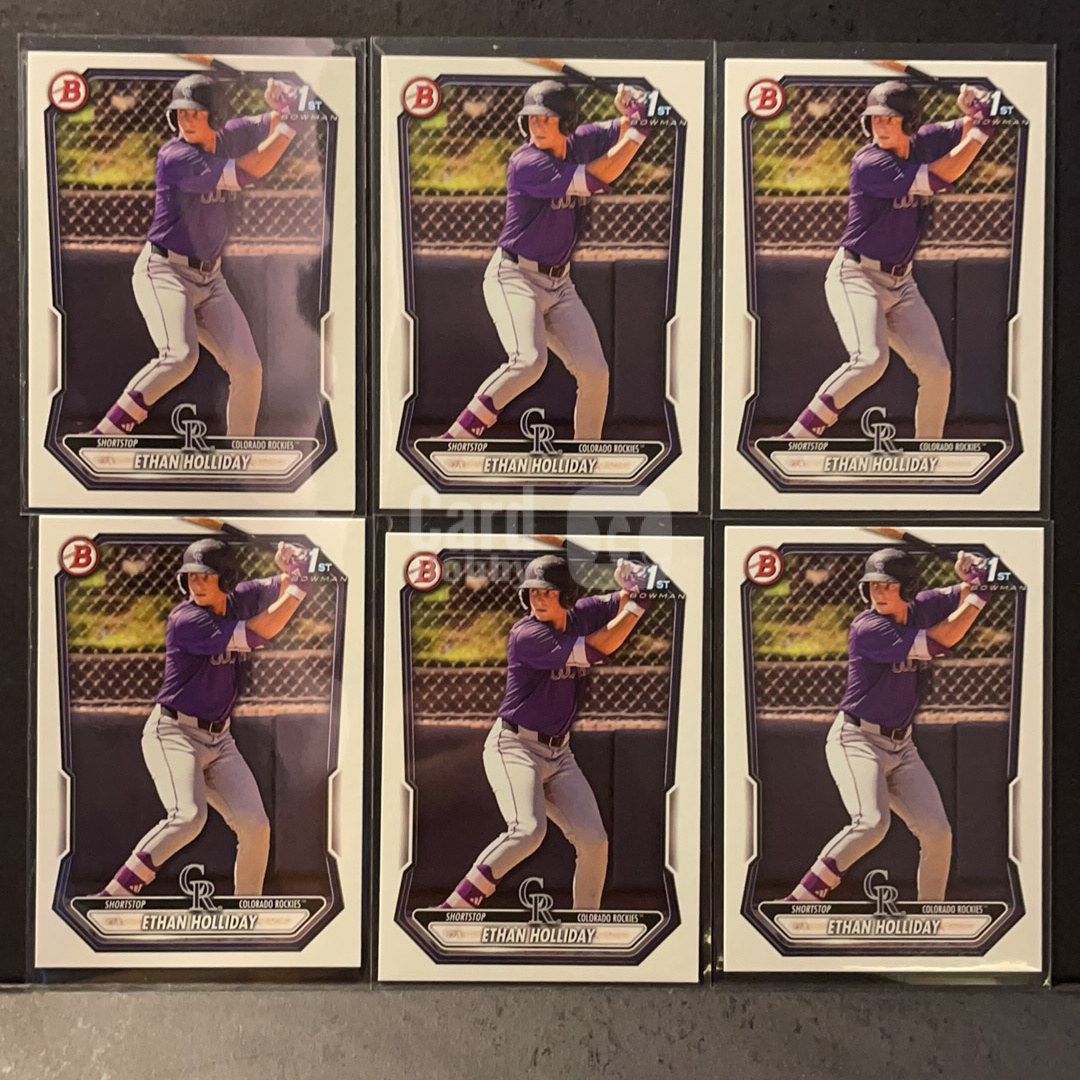 2026 Topps Bowman Ethan Holliday RC 伊森霍乐迪 1st 假日弟弟 科罗拉多洛基 base纸卡6张 2026 Topps Chrome Bowman Baseball