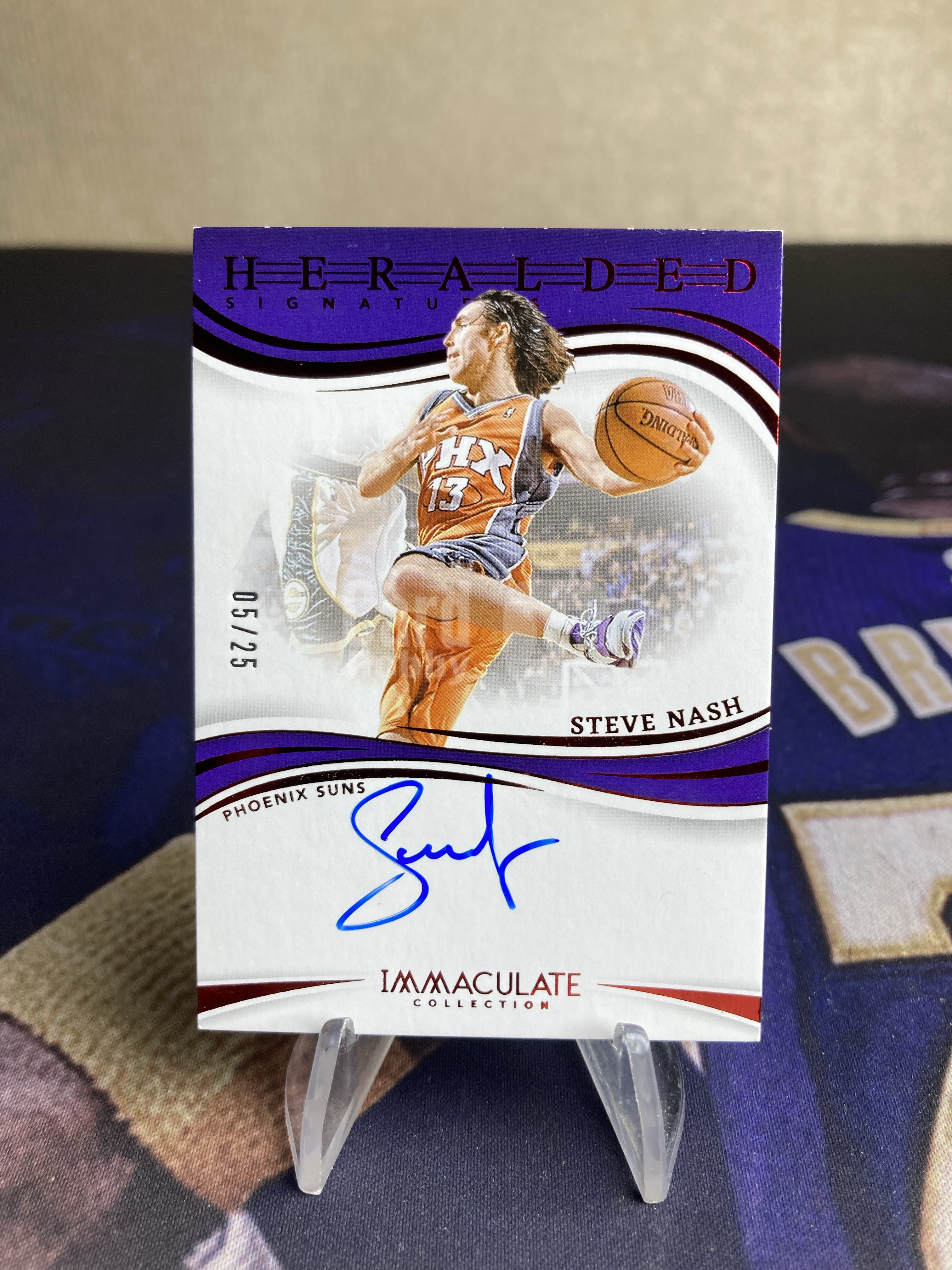 2023-24 Panini Immaculate Steve Nash 【星卡优转】imm系列 太阳 史蒂夫 纳什 05/25编 签字 卡签 红平行 专收必备 微瑕如图 杀菌