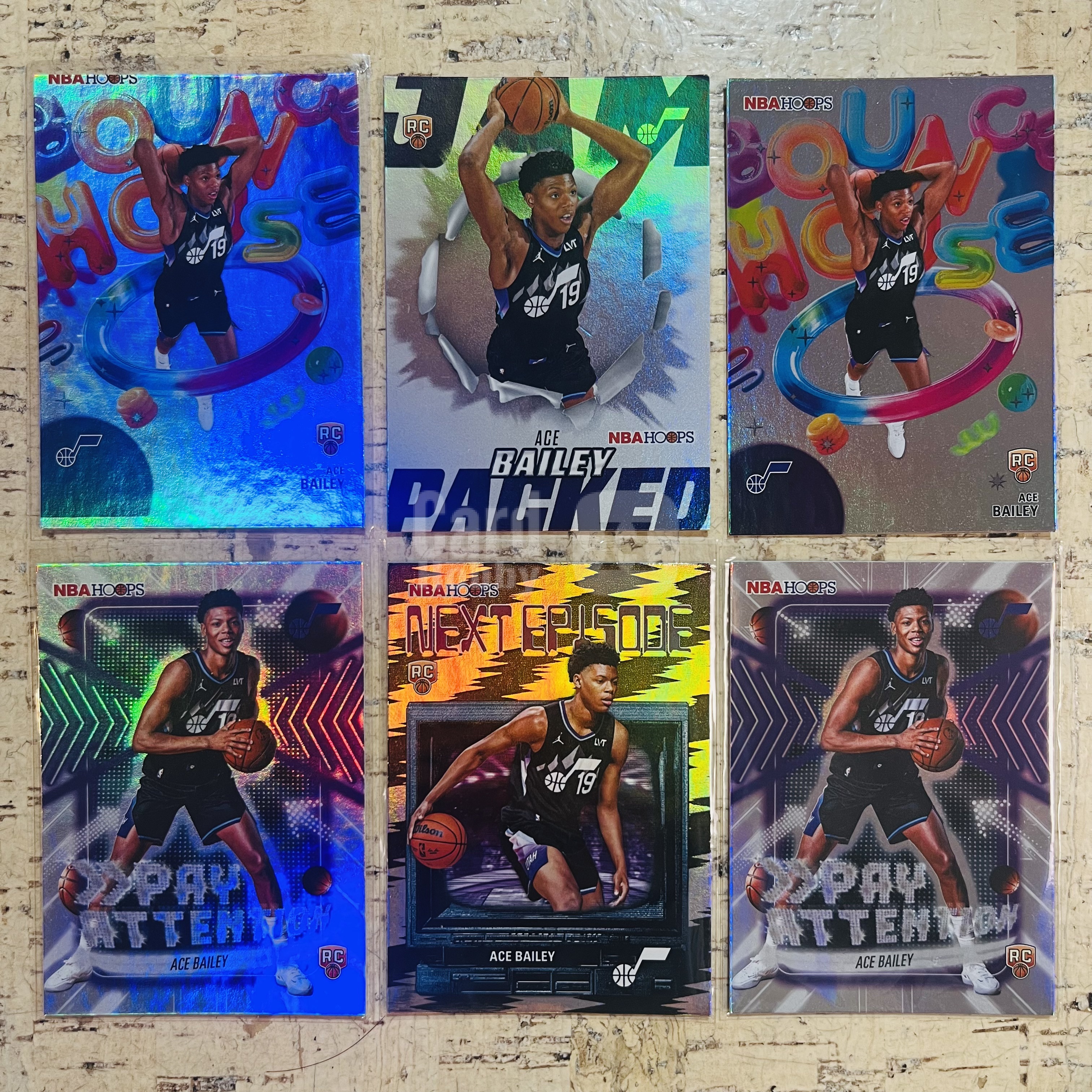 2025-26 Topps NBA Hoops ACE Bailey RC 新秀 爵士 艾斯 贝利 各种特卡 银折 6张打包 第2组 此标有膜无夹【小卡迷拍卖 可累积半年】