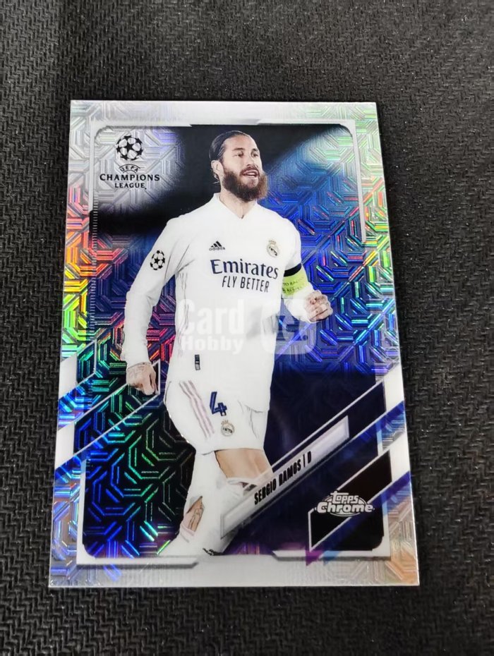 【可合并,不累计】 2021 Topps Chrome Sergio Ramos 塞尔吉奥 拉莫斯 水爷 皇家马德里 欧冠 MOJO折 划痕 边角瑕疵 #92