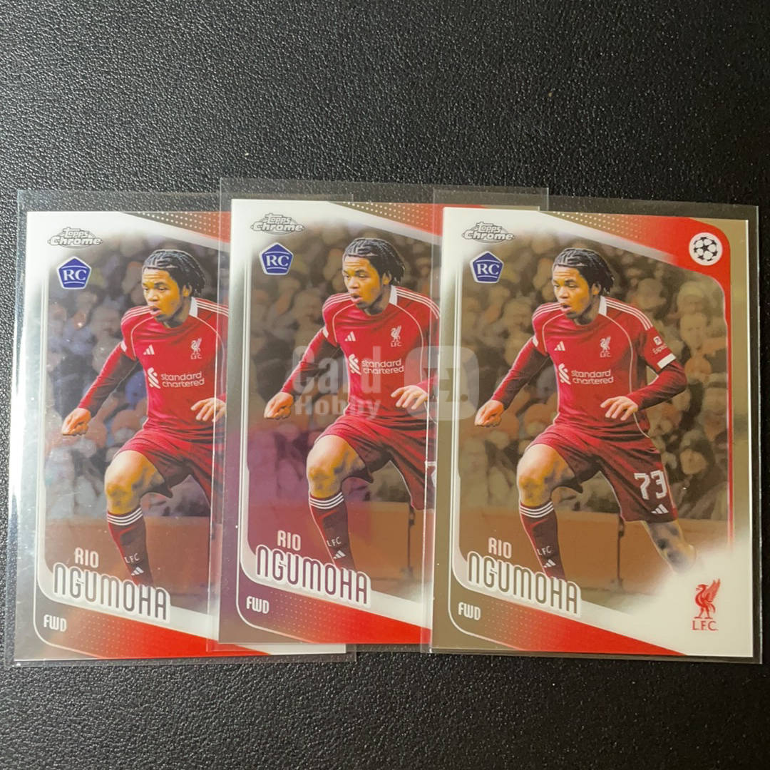 【鲨鱼代卖】2025-26 Topps Chrome 欧冠 Rio Ngumoha 里奥 恩古莫哈 利物浦 RC 新秀 base lot不保品-SY4310