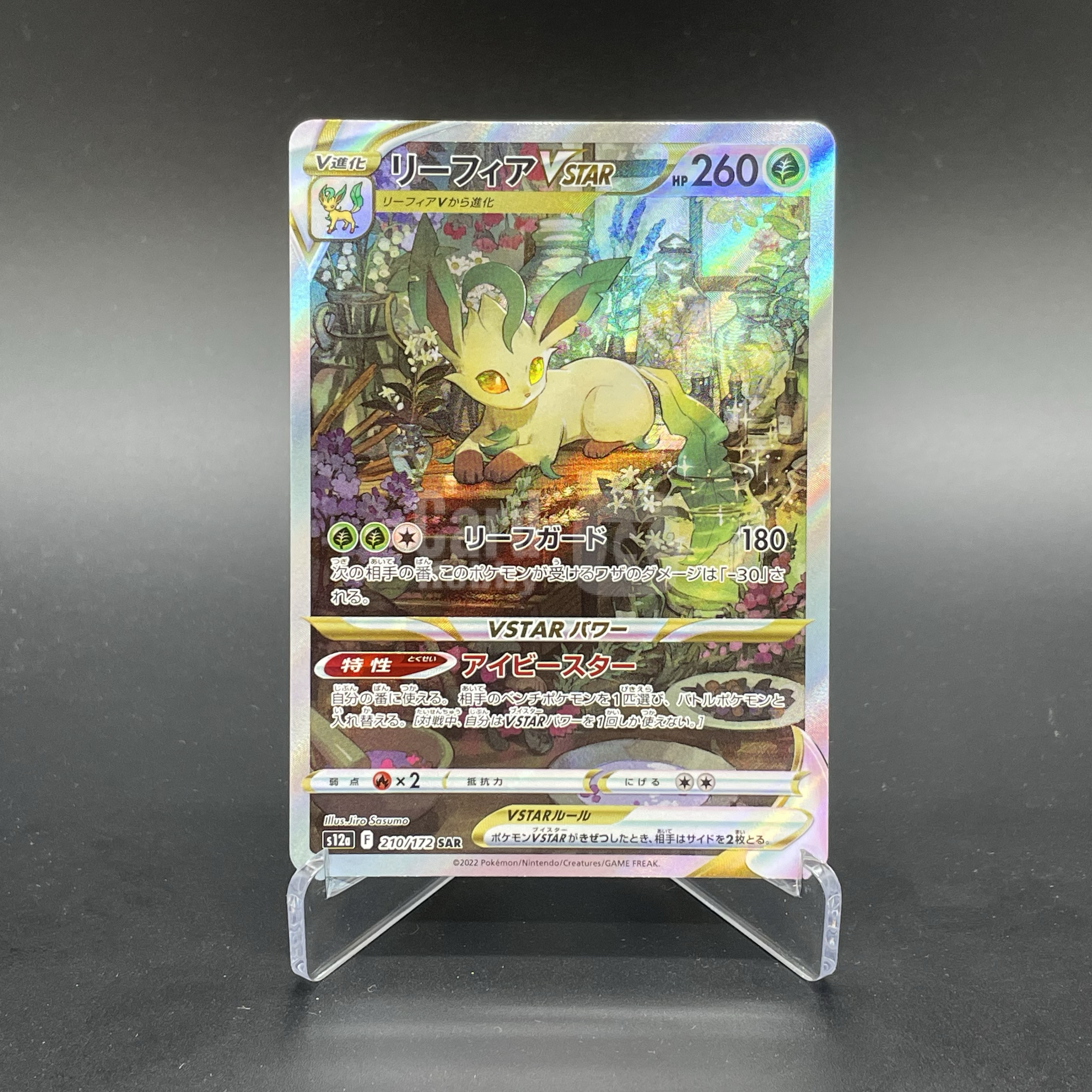 2022 Pokemon TCG 剑&盾 高级扩充包「天地万物VSTAR」 日版 宝可梦 ja S12a 叶伊布Vstar SAR 210/172 高罕 全图闪 大画闪 第三张 品如图 不累计 Ash