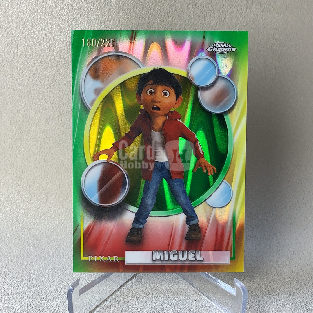 2026 Topps Disney Chrome Hobby 迪士尼 TC Pixar皮克斯 Miguel 米格尔 180/225编 黄绿光波折 RayWave折 品相如图 凑套必备 Yuc