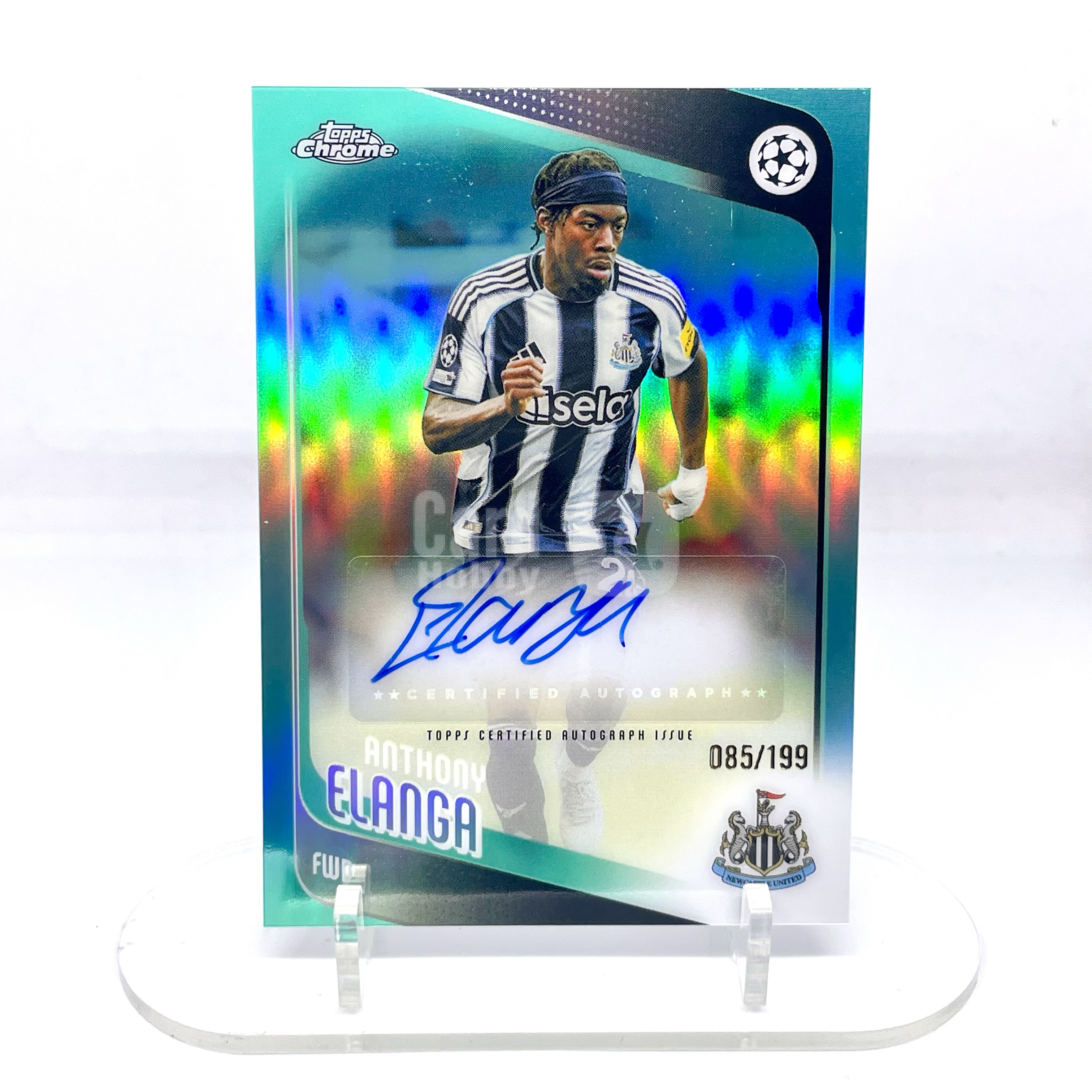 2526 Topps Chrome Newcastle Anthony Elanga Blue-Green Auto 085/199编 青绿折 签字 埃兰加 纽卡斯尔 欧冠【芥末-阿玮】