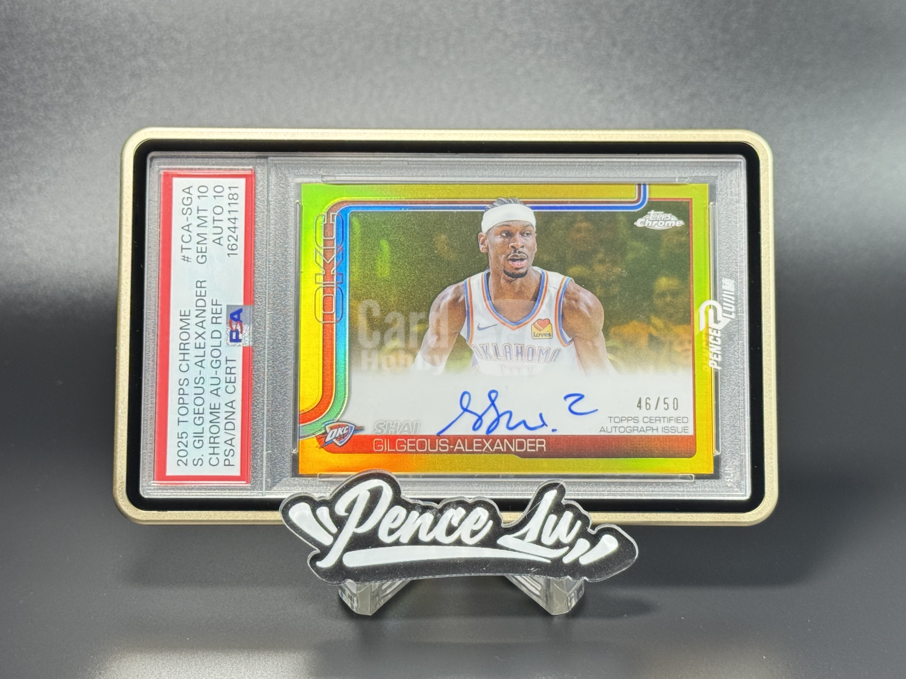 【喷子拍卖】2025-26 topps chrome Shai Gilgeous-Alexander 雷霆 SGA 亚历山大 金折 签字 gold refractor 卡签 50编 大hit卡 PSA双10分 超完美品相 POP7 长宁拉面