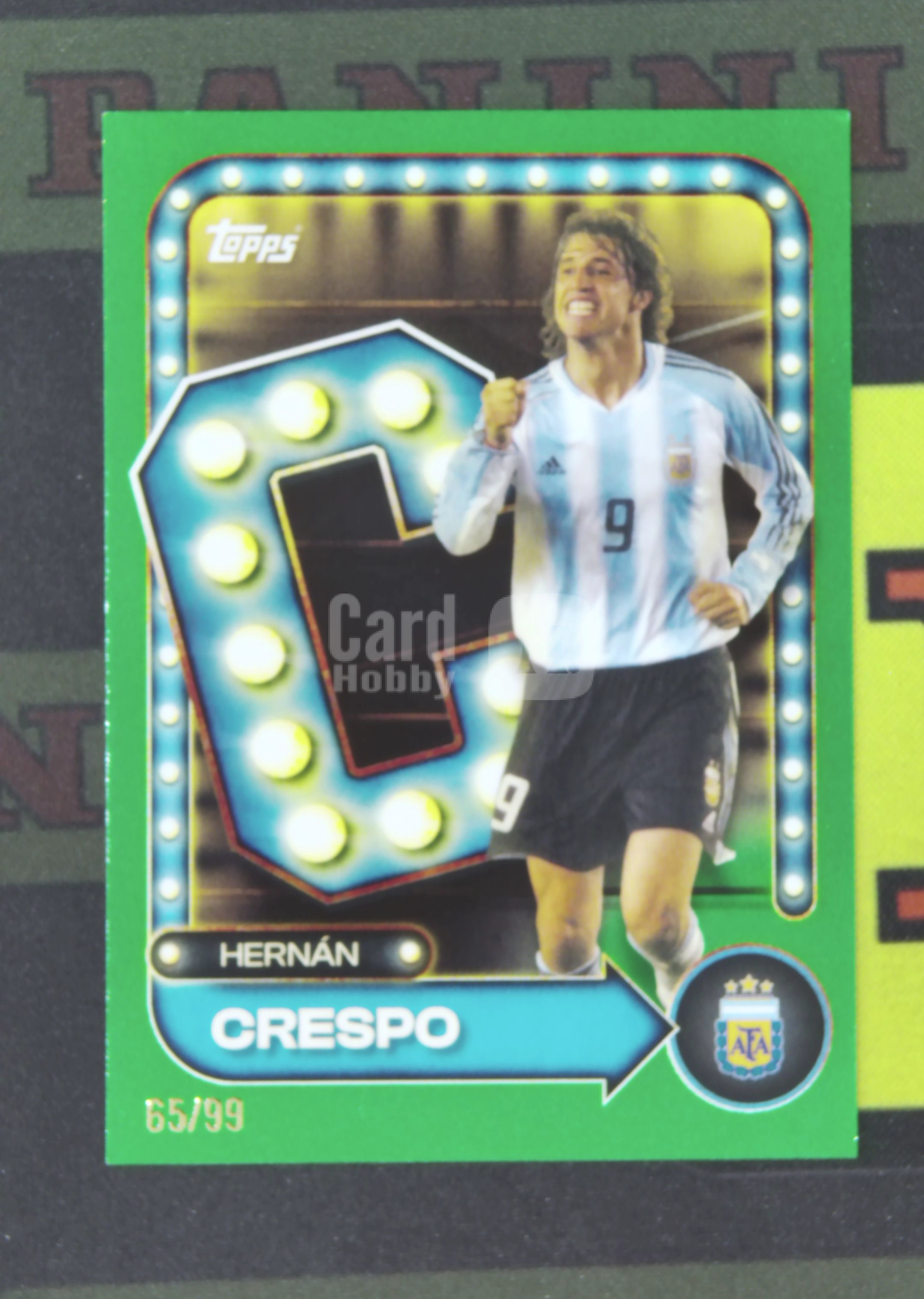 2025-26 Topps Collector Tin Hernan Crespo Nirvana Project 埃尔南 克雷斯波 阿根廷 名宿 65/99 绿折 折射 队盒 卡品如图 hou01