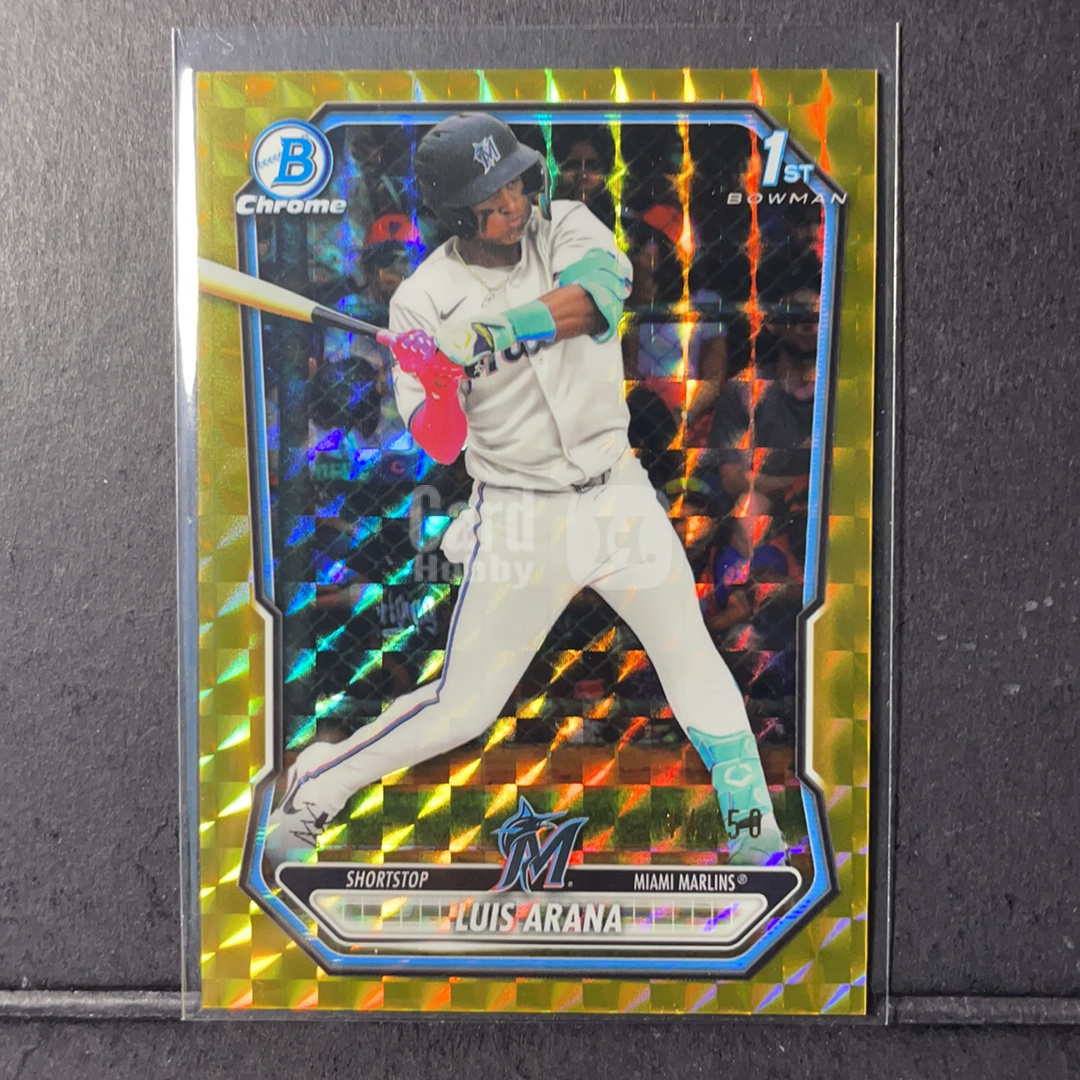 2026 Topps Bowman luis arana RC Luis Arana 马林鱼1st 金几何独占折射50编 2026 Topps Chrome MLB Bowman棒球系列
