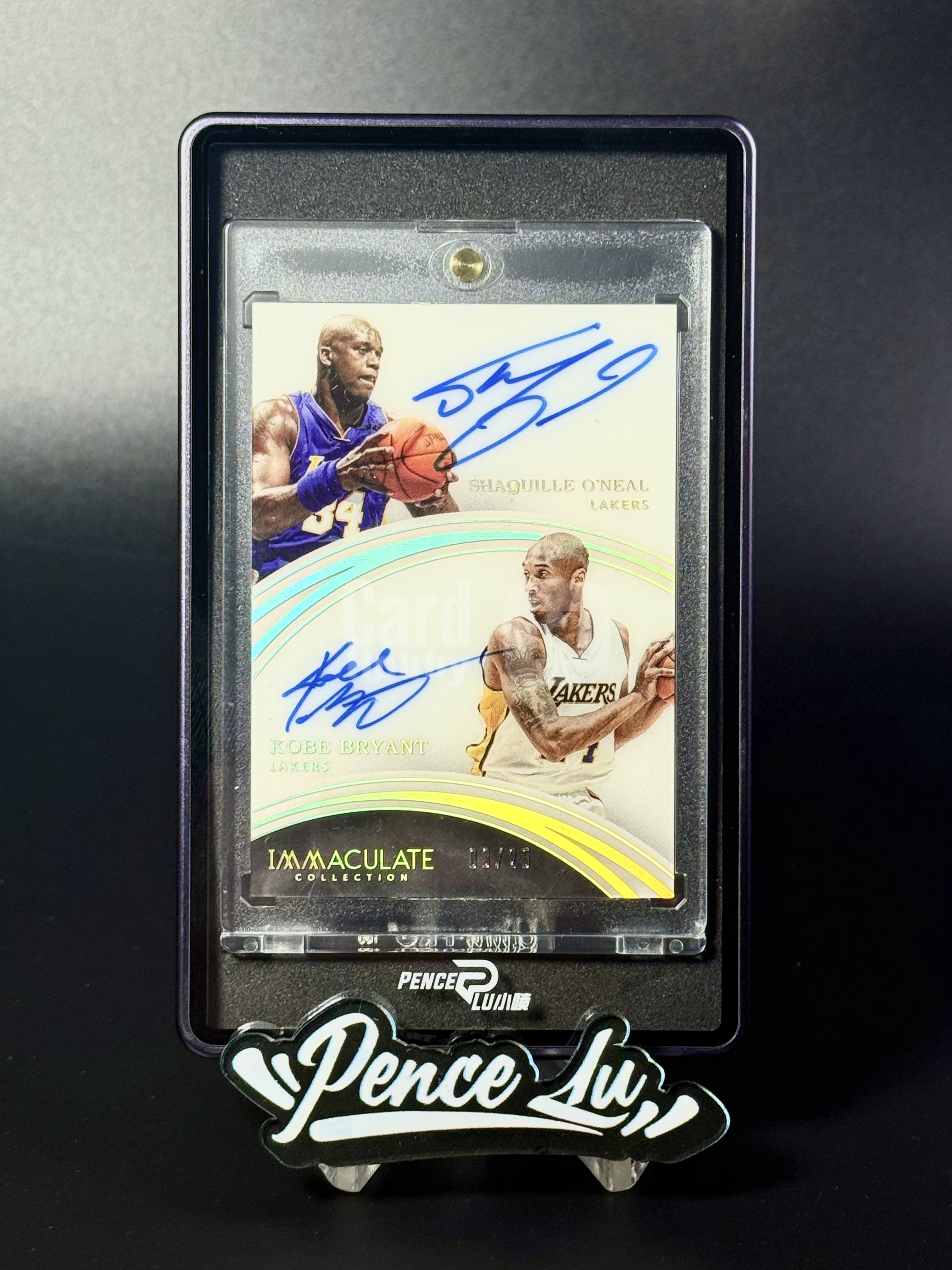 【喷子拍卖】2015-16 Immaculate Shaquille O'Neal Kobe Bryant 洛杉矶湖人 科比 布莱恩特 大鲨鱼 奥尼尔 签字 25编 镜面 闪版 唯一OK组合双人卡签 大hit卡 送订制壳 轻印看图 APTX