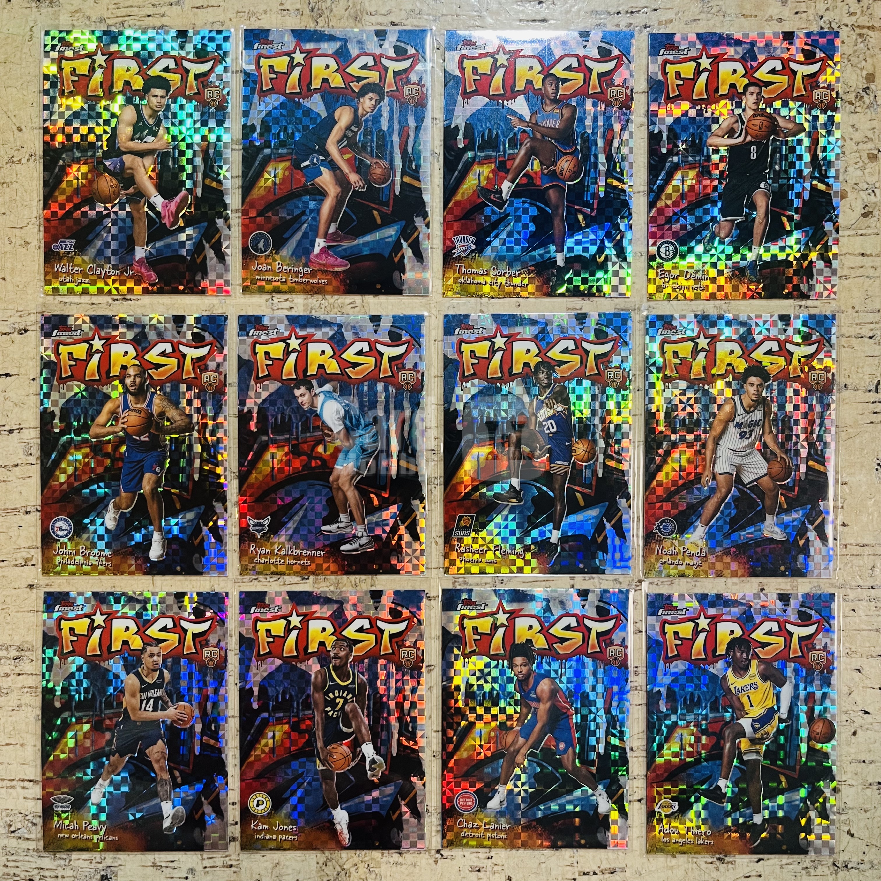 2025-26 Topps Finest Egor Demin RC 新秀 棋盘折 格子折 first 第一步 特卡 12张打包 杰明 索伯 带队 此标有膜无夹【小卡迷拍卖 可累积半年】