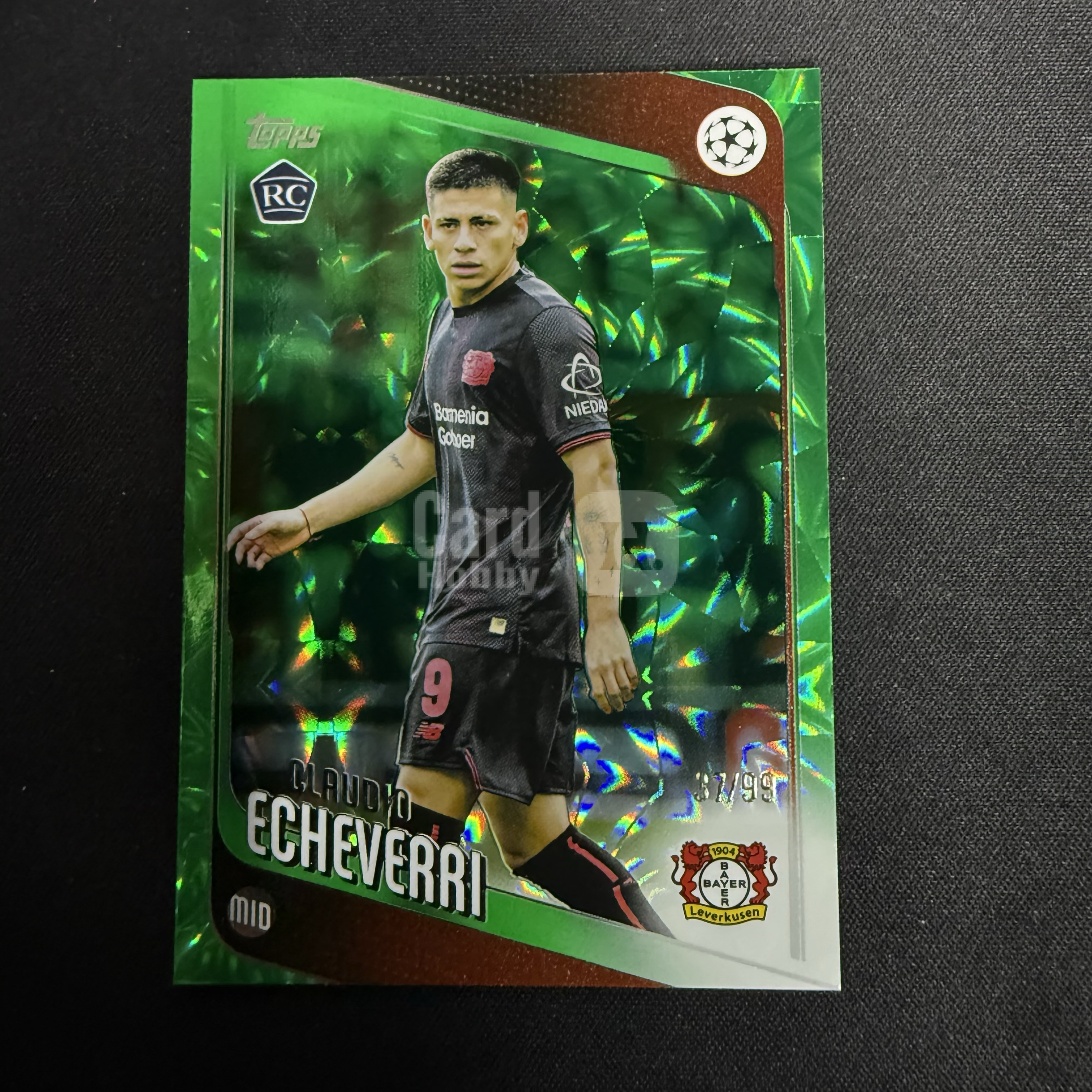 2025-26 Topps UCC CLAUDIO ECHEVERRI RC 【SC拍卖】樱花 埃切维里 勒沃库森 新秀 37/99编 绿折 葵花折 收藏必备(小樽之恋)