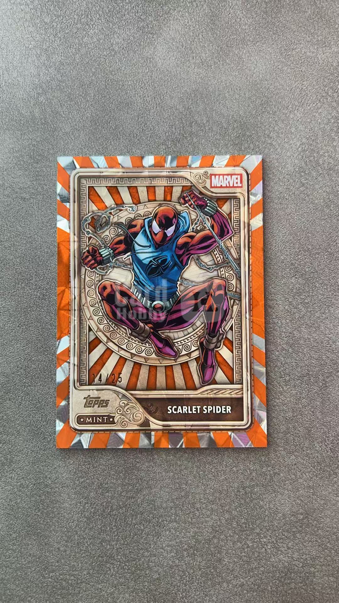 889【330球星卡实体店代卖】2026 Topps MINT Marvel 漫威 Scarlet Spider 猩红蜘蛛侠 橙折 低编 14/25编 厚卡 仅顺丰寄付(UK23)