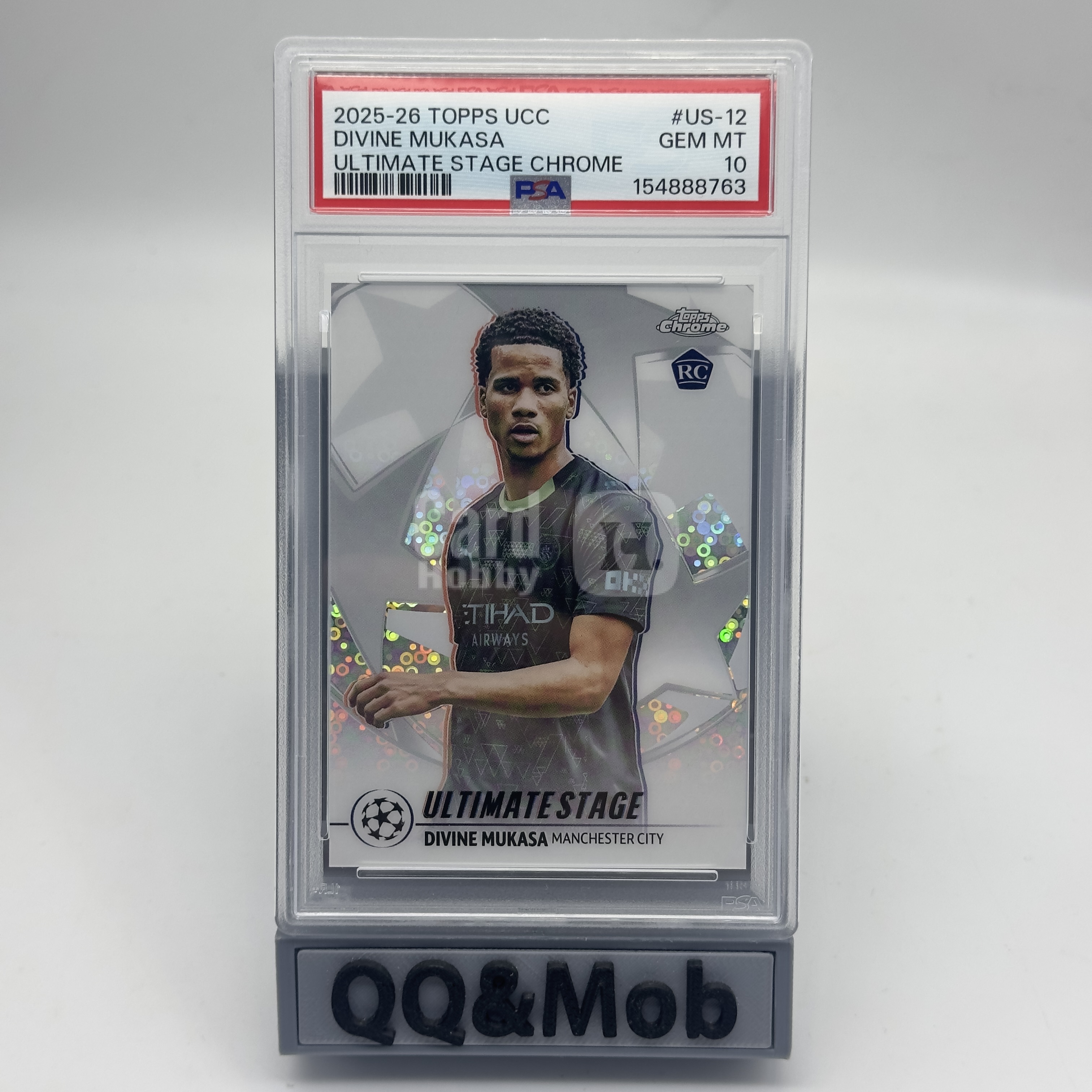 2025-26 Topps Chrome Divine Mukasa RC 欧冠 TC 曼城 英格兰 迪瓦恩 穆卡萨 终极舞台 大比例 SSP 插入 PSA10分 新秀 评级 折射 哈兰德恩佐福登队友