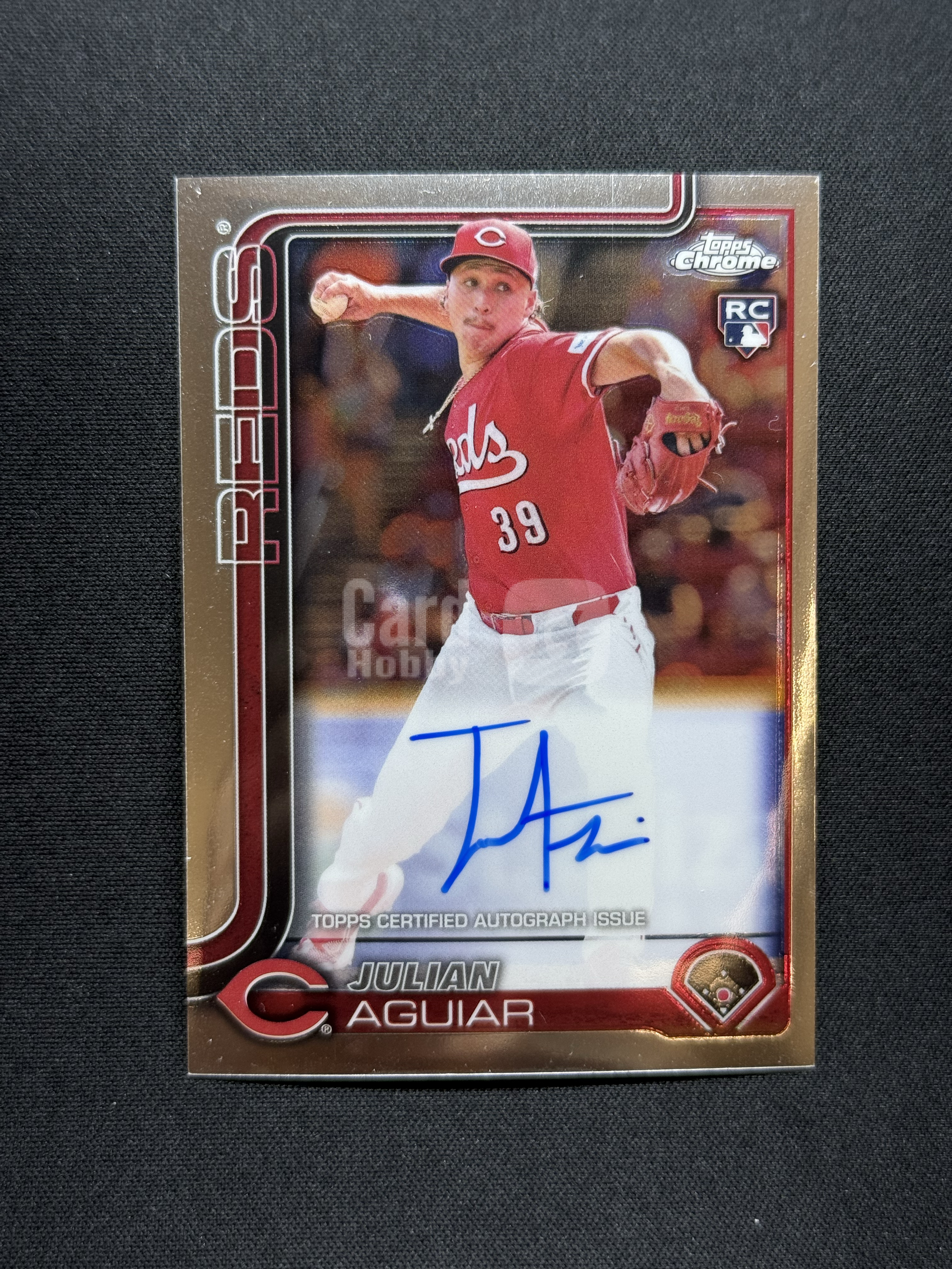 2025 Topps Chrome Julian Aguiar RC 【小贝代拍】棒球 MLb 新秀 阿吉亚尔 辛辛那提红人 签字 卡签 瑕疵如图 拍前看描述 H EW