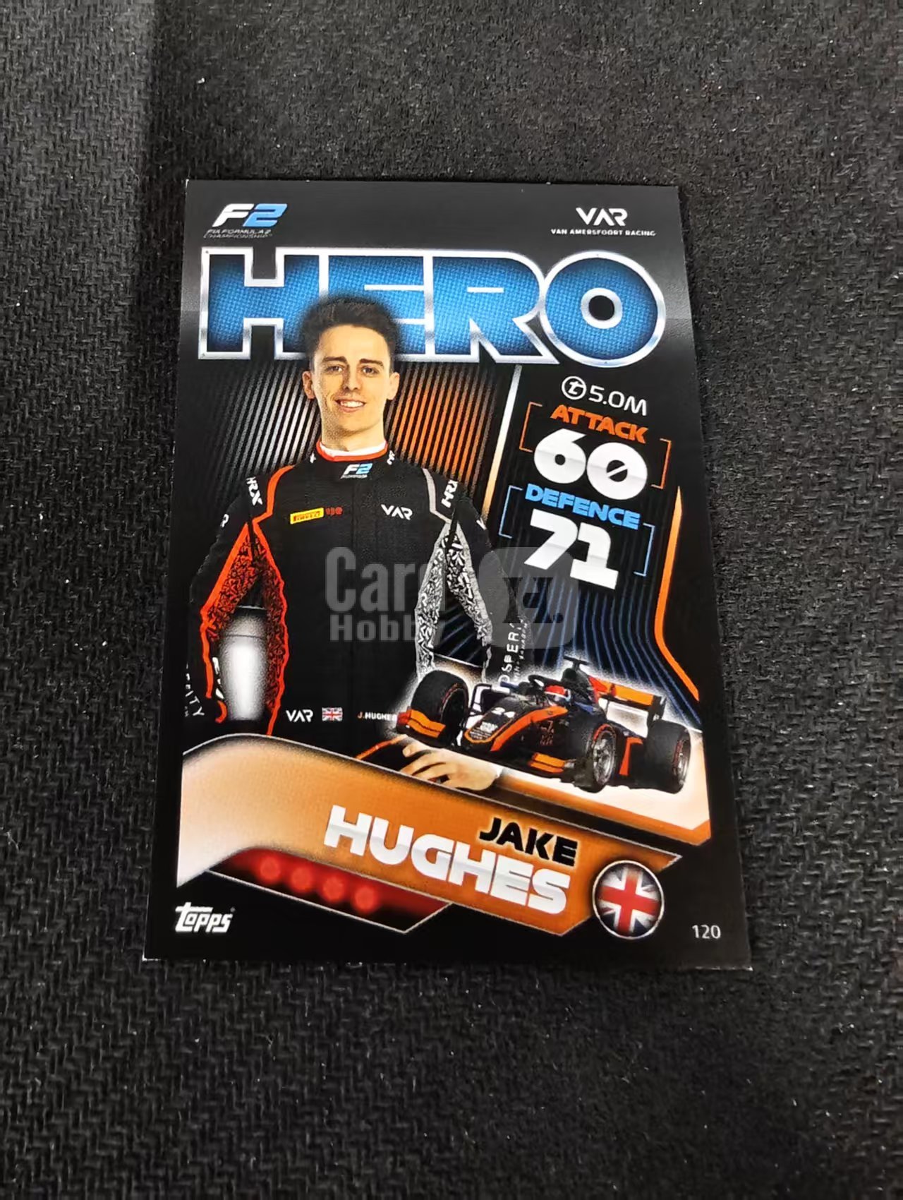 2022 Topps Turbo attax F1 Jake Hughes F1 F2 杰克 休斯 F2 游戏版 划痕 边角瑕疵 #120