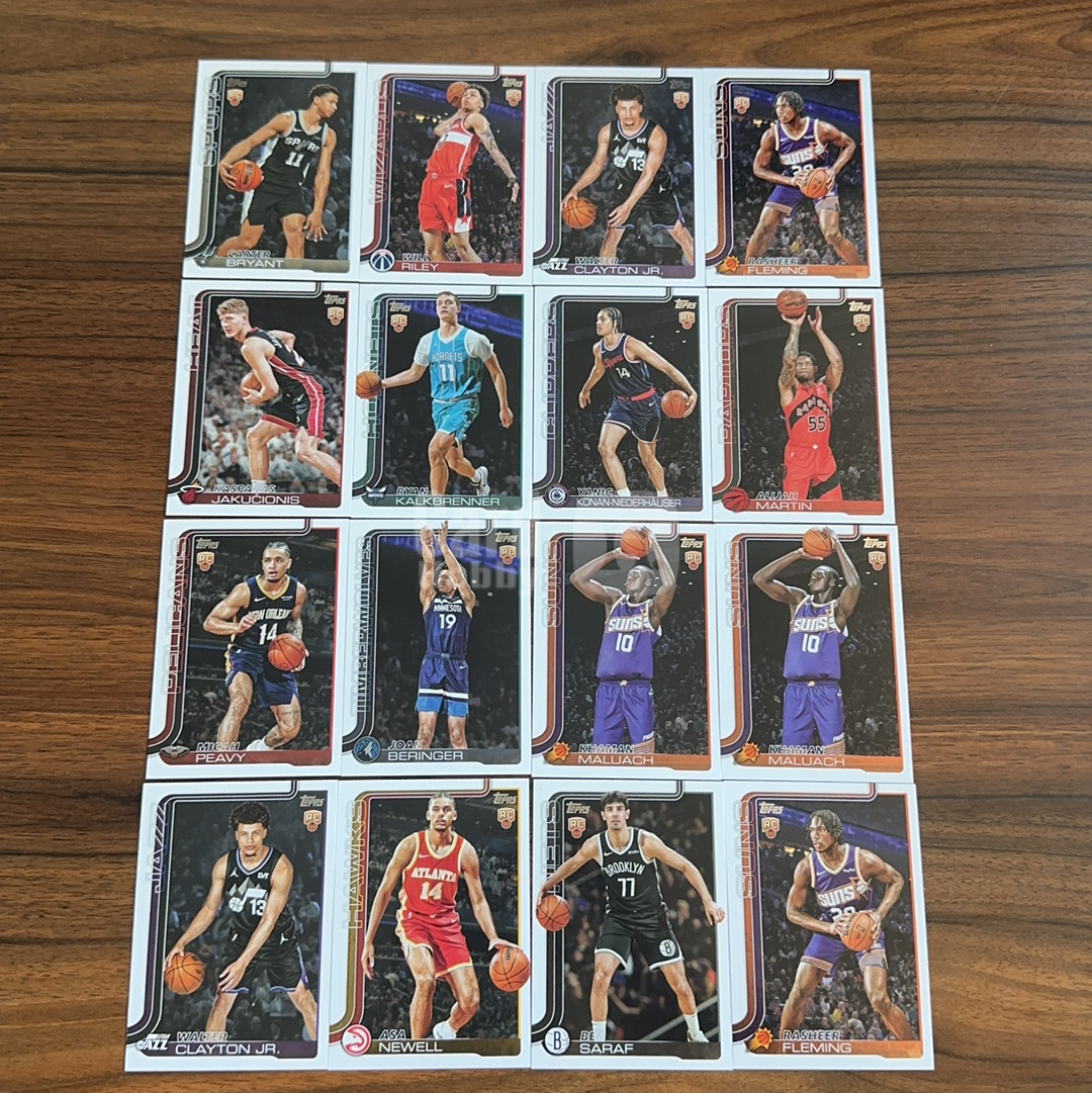 2025 Topps topps Carter Bryant RC 新秀 马刺 卡特 布莱恩特 威尔 莱利 马丁 马鲁阿奇 本萨拉夫  base 16张打包 韩哥