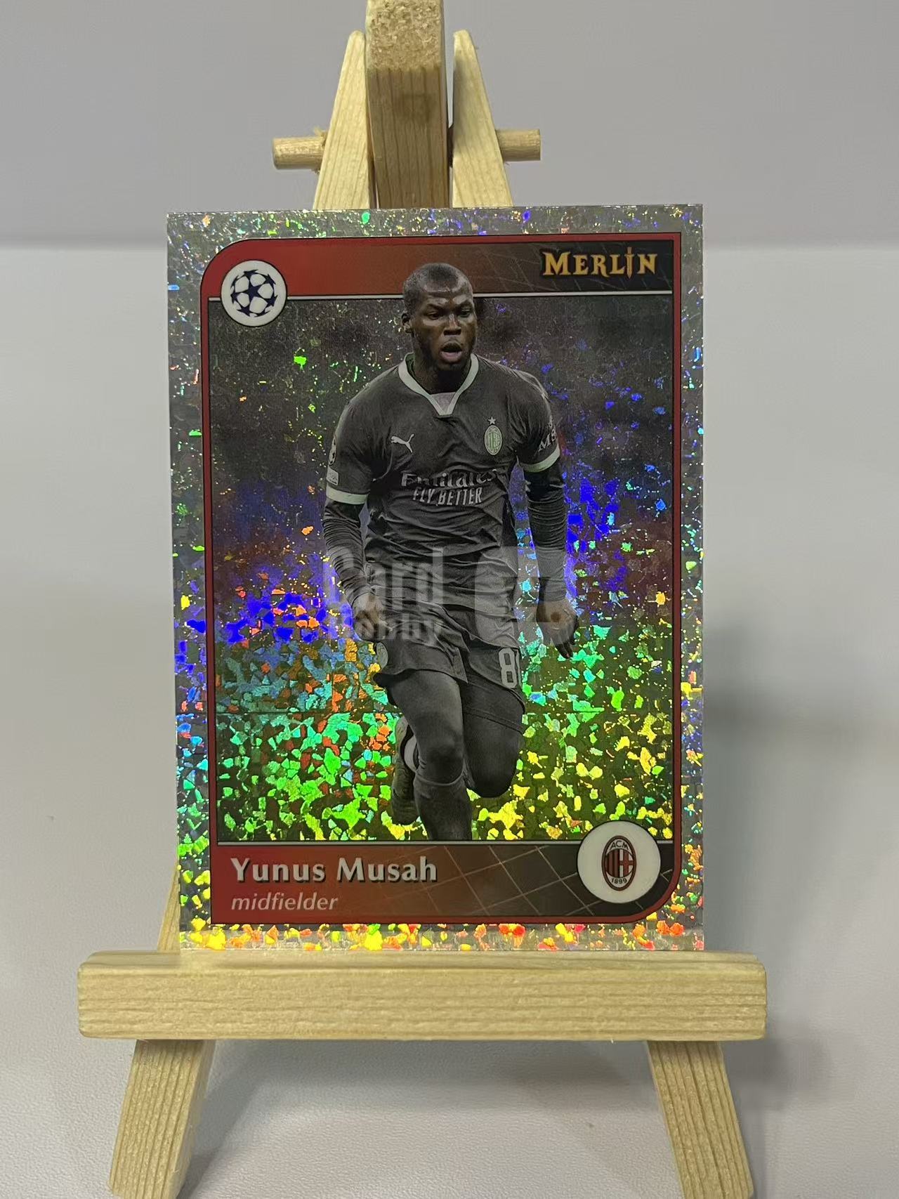 2025 Topps Merlin chrome Yunus Musah 尤努斯 穆萨 碎花折 AC米兰 银折 欧冠 实卡精美 卡品如图 LZL7