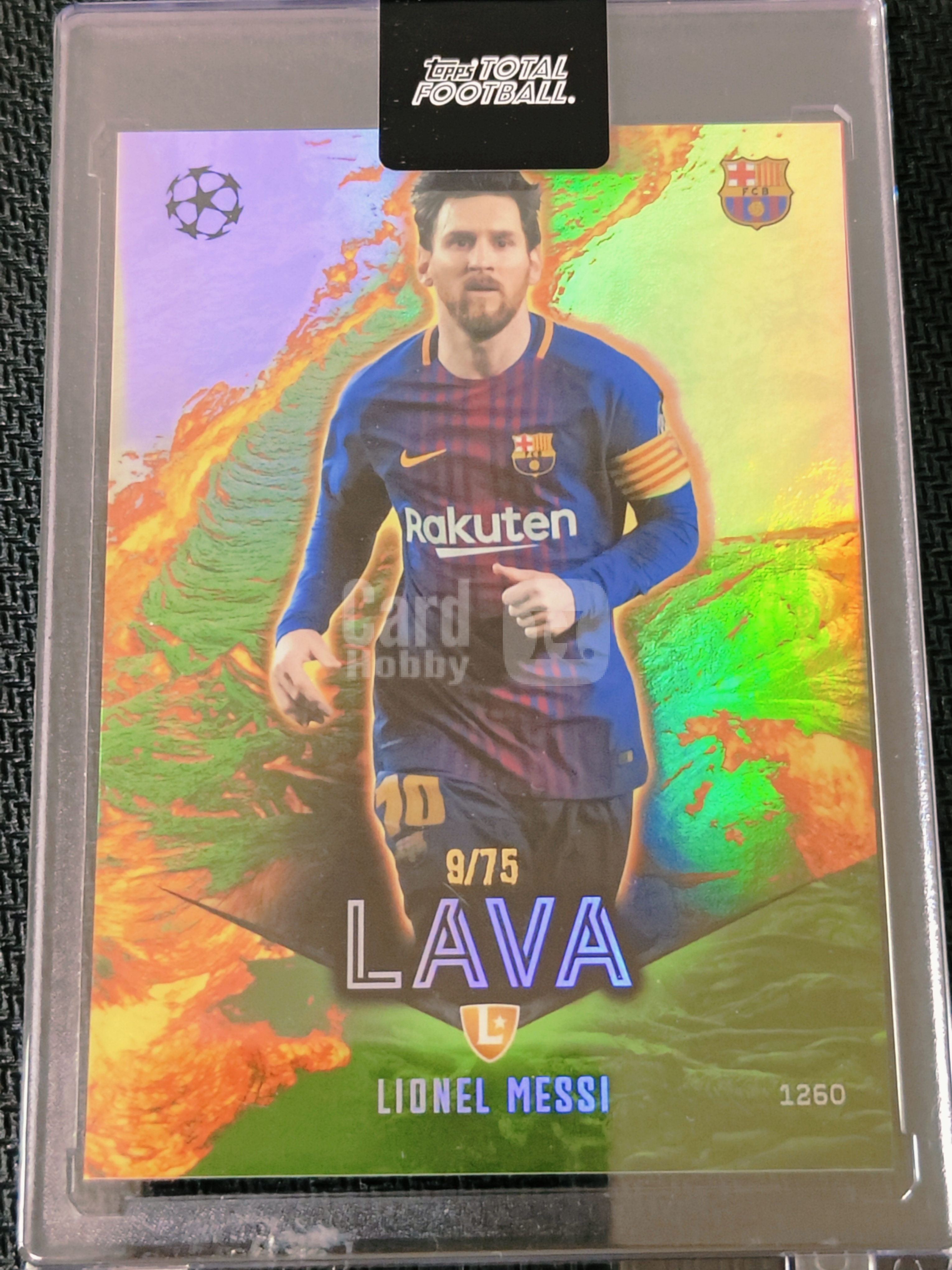 2024-25 Topps Total Football Lionel Messi 9/75编 利昂内尔·梅西 LAVA熔岩特卡 Lava熔岩折射 欧冠 巴塞罗那 阿根廷 球王 TTF官方原厂密封砖