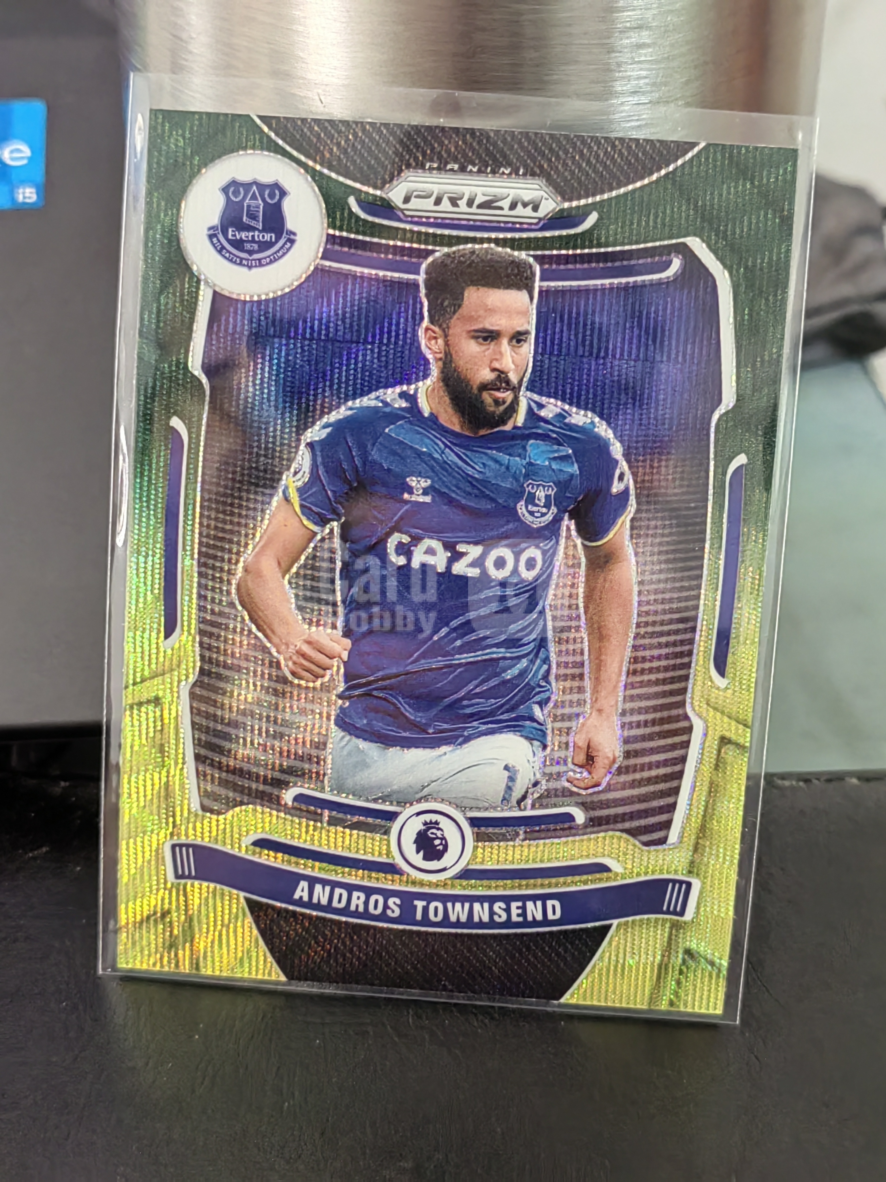 2021-22 Panini Prizm Andros Townsend PZ 安德罗斯 汤森 埃弗顿 黄绿折 黄瓜折 英超 足 白边白角 不保卡品 卡品如图