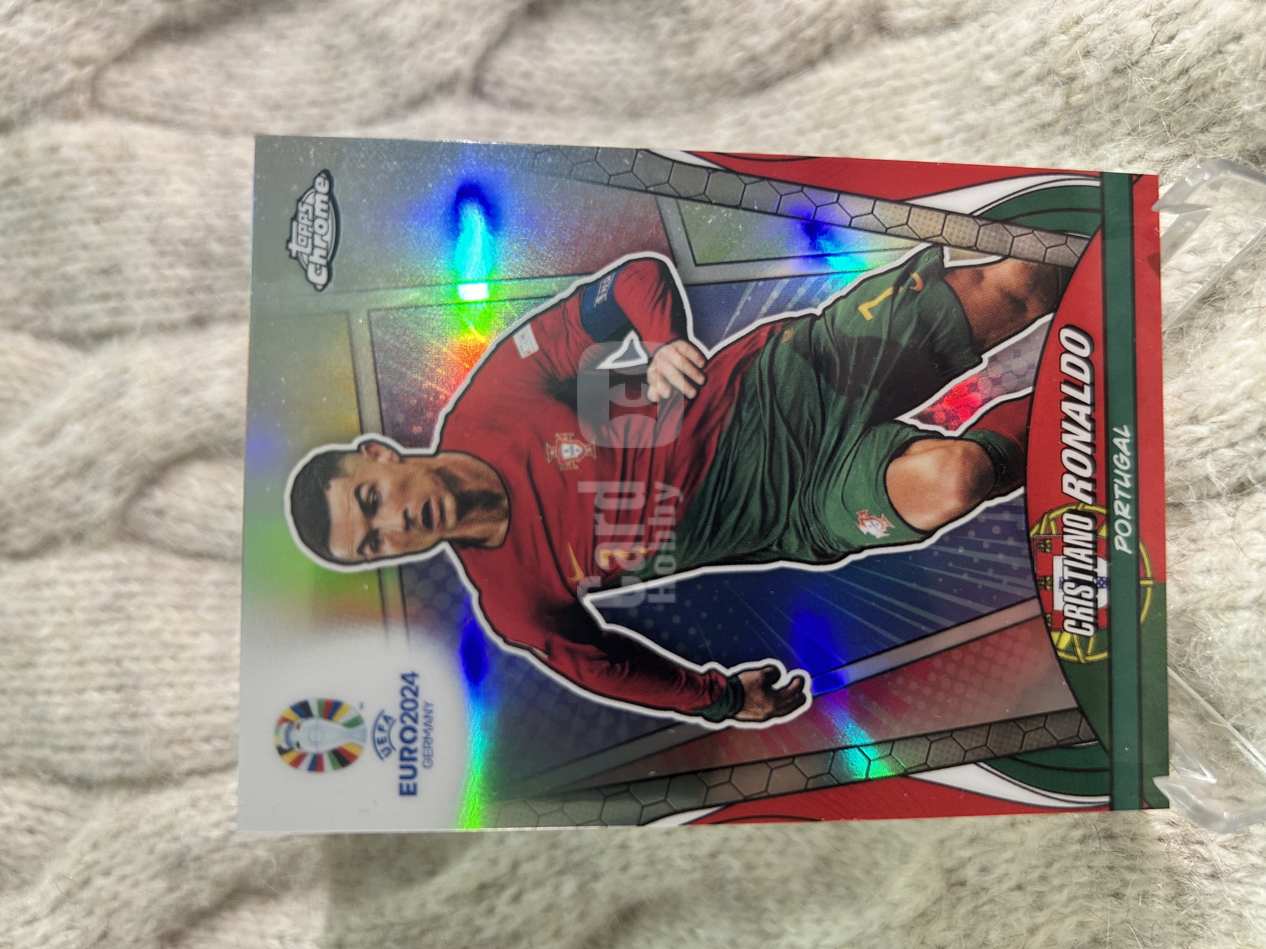 2024 Topps Topps Ohrome Euro Cristiano Ronaldo 欧洲杯 葡萄牙 克里斯蒂亚诺 罗纳尔多 C罗 漫画 英雄变化版 大比例 箱货 银折 收藏必备