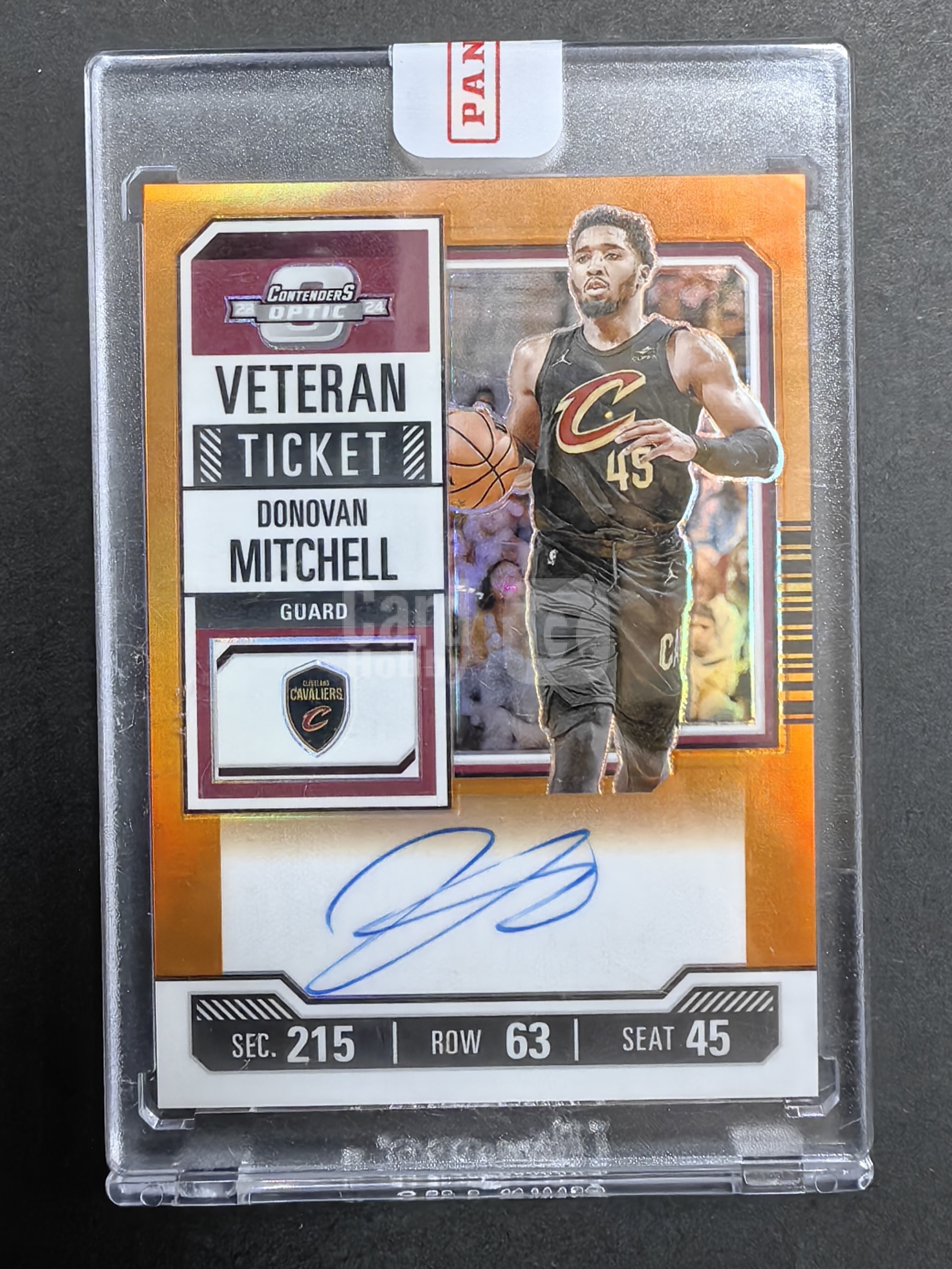 2023-24 Panini Contenders Optic Donovan Mitchell #VT-DVM 多诺万 米切尔 球票OP 2/15编 橙折 签字 原封砖 卡品如图