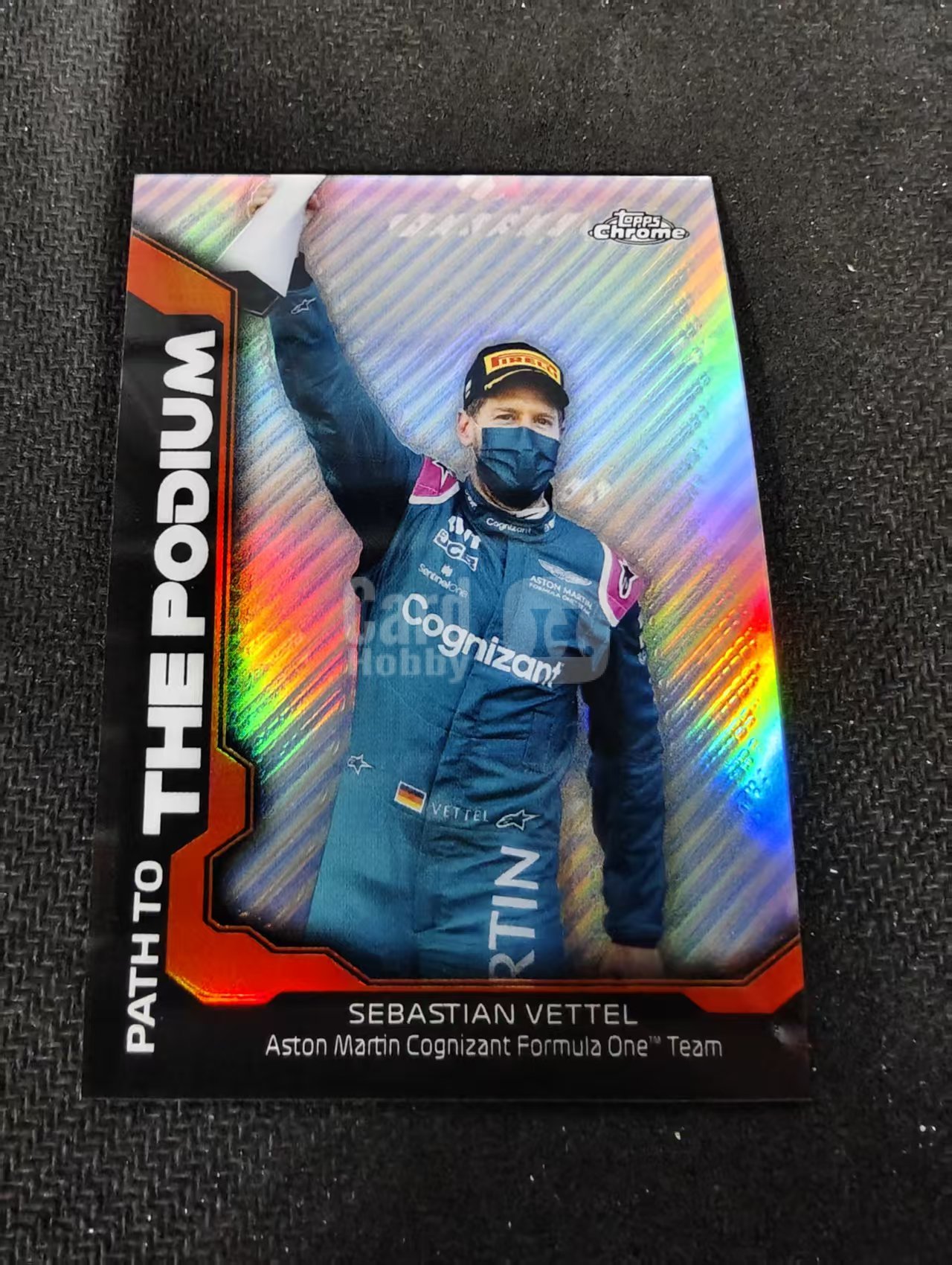 2021 TOPPS F1 CHROME Sebastian Vettel 阿斯顿马丁瓦特尔 银折 the podium特卡 划痕 边角瑕疵 #SV