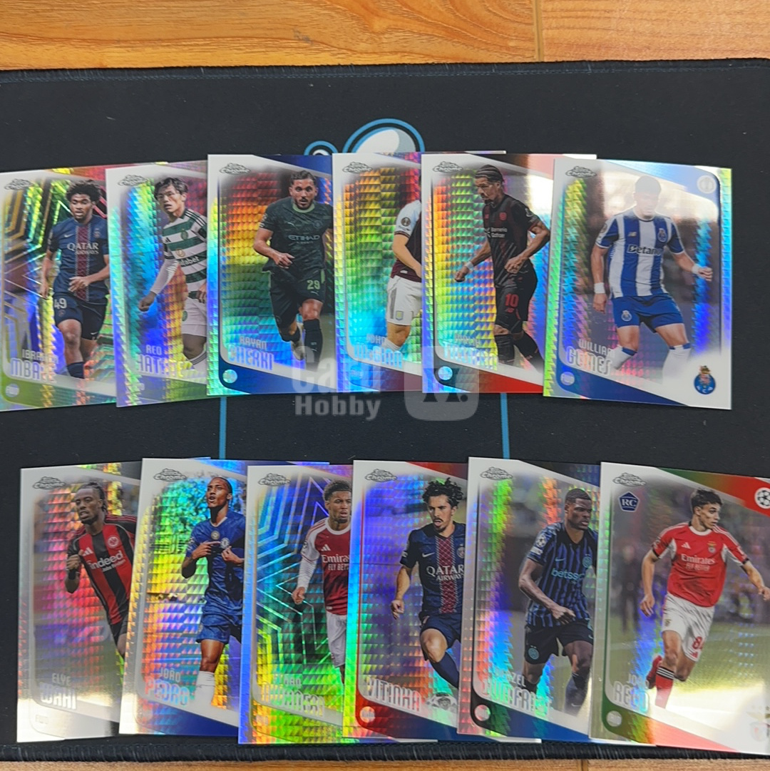 2025-26 Topps Chrome Rayan Cherki 恩瓦内里 若昂佩德罗 维蒂尼亚 切尔基 巴黎圣日耳曼 切尔西 曼城 hyper折 12张lot ①