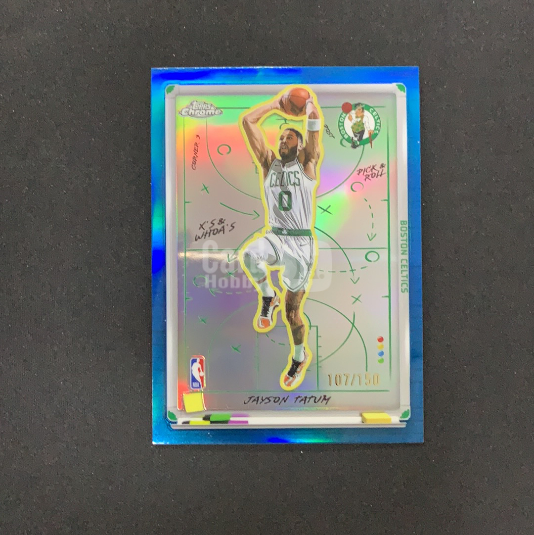 2025-26 Topps Chrome Jayson Tatum 【SC拍卖】TC 凯尔特人 塔图姆 107/150编 战术板 特卡 蓝折 瑕疵如图收藏必备(多总)