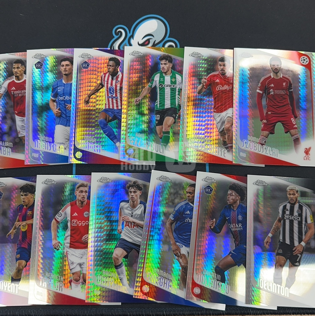 2025-26 Topps Chrome Dominik Szoboszlai 萨利巴 索博斯洛伊 乔林顿 格雷 阿森纳 利物浦 热刺 纽卡斯尔 巴黎圣日耳曼 巴萨罗那 hyper折 12张lot ②