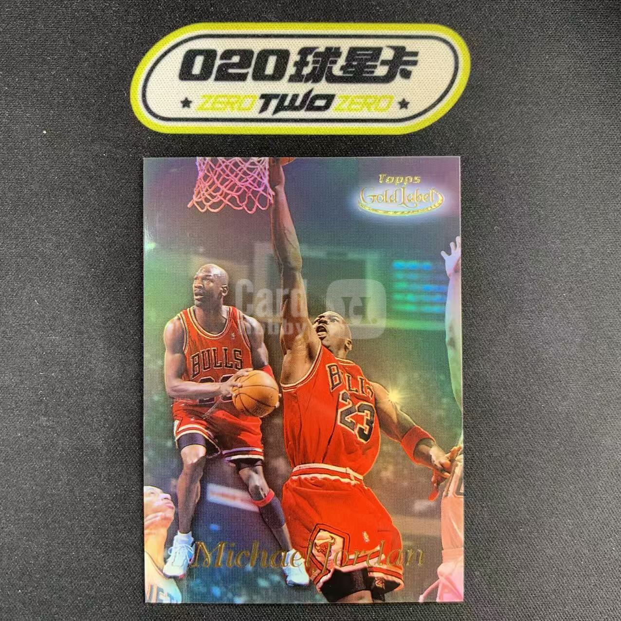 1998-99 Topps Gold Label Michael Jordan 迈克尔 乔丹 折射 黑板 大比例 经典上篮选图 公牛 瑕疵如图 @纪