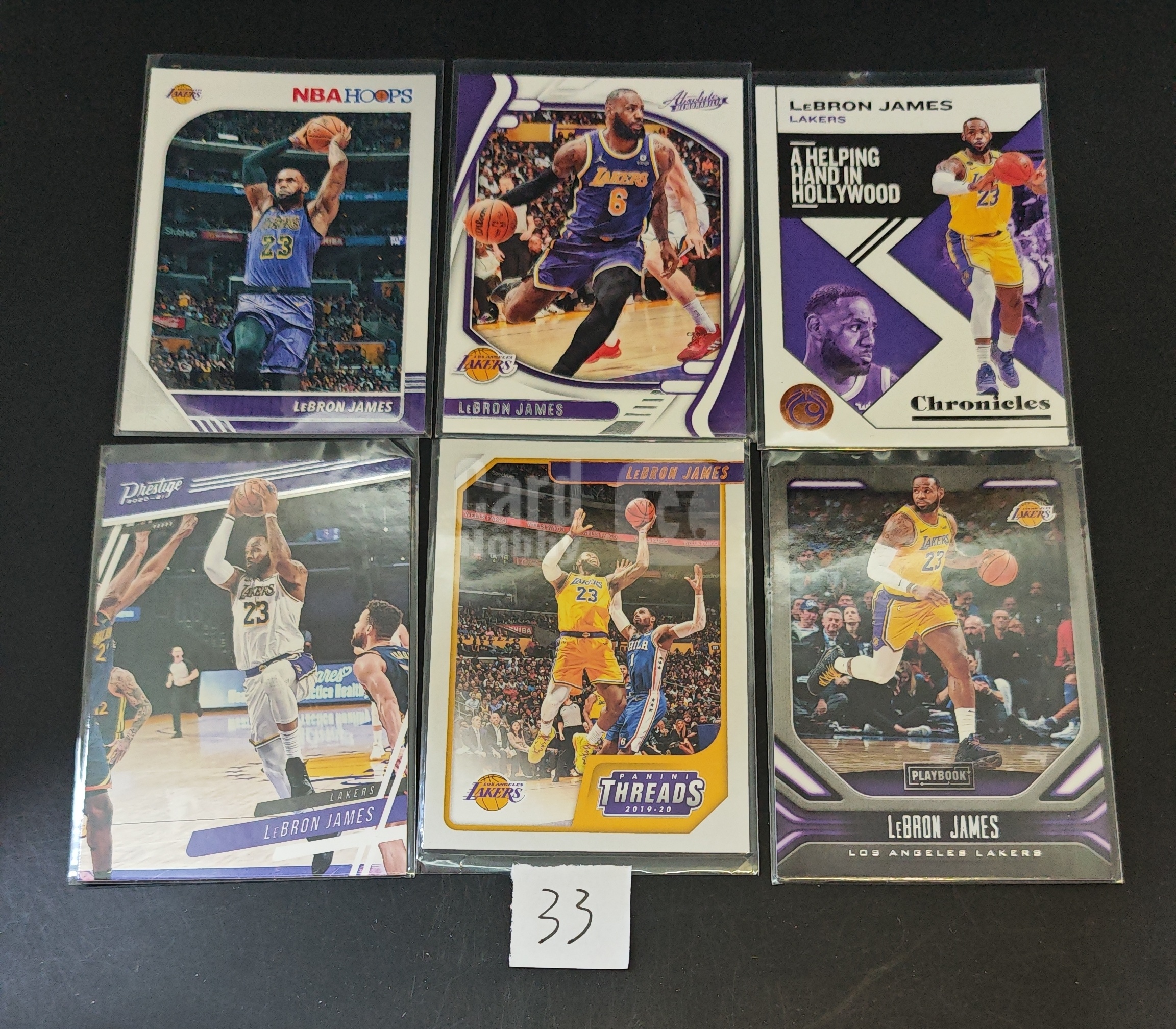 【DC拍卖】7.31 勒布朗・詹姆斯 LeBron James 6 张湖人多系列基础特卡 Lot Hoops Chronicles Threads(33 号)