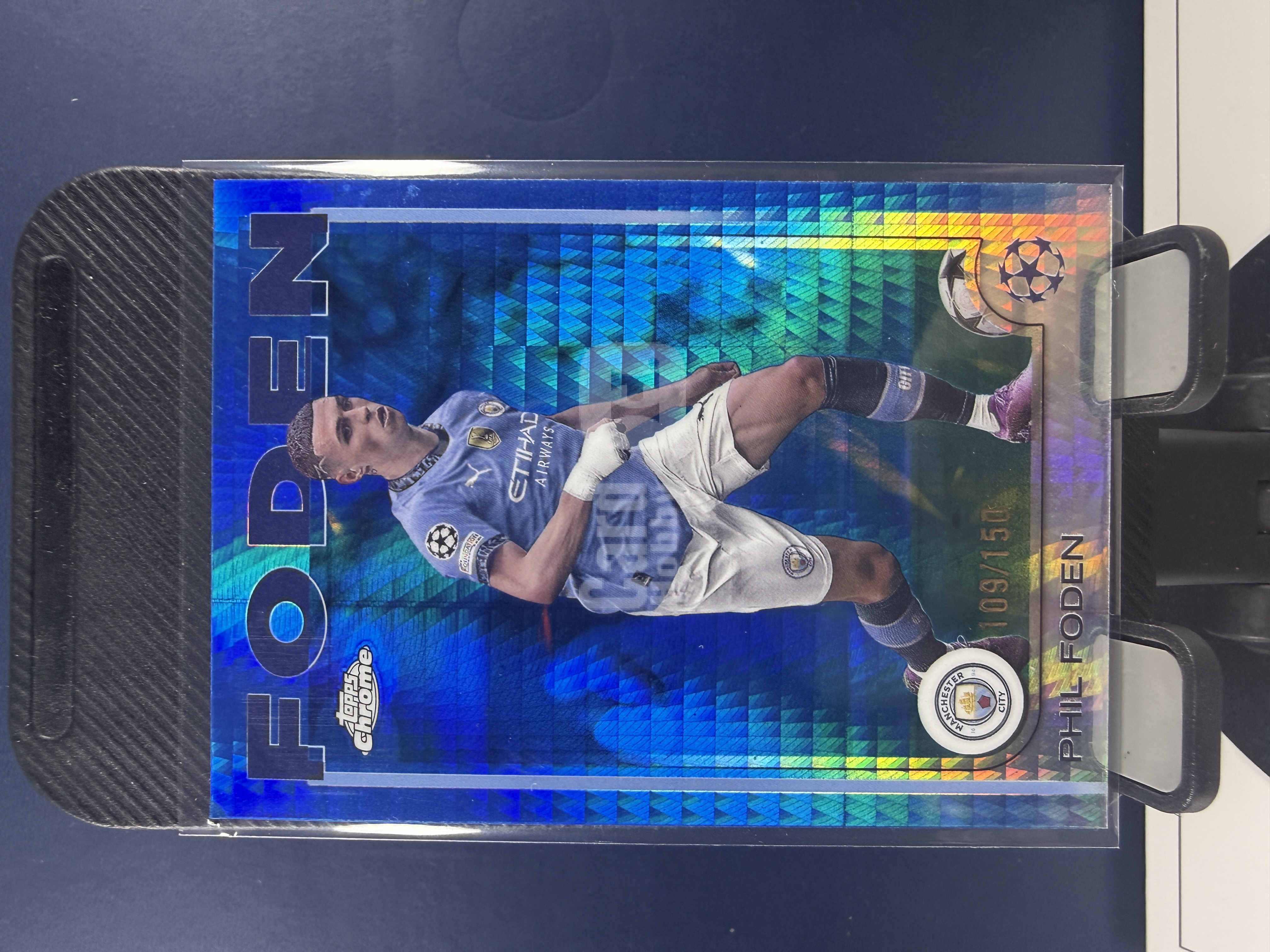 2024-25 Topps Chrome Phil Foden TC 欧冠 曼城 菲尔福登 蓝折 150编 折射 收藏必备 (沸腾)