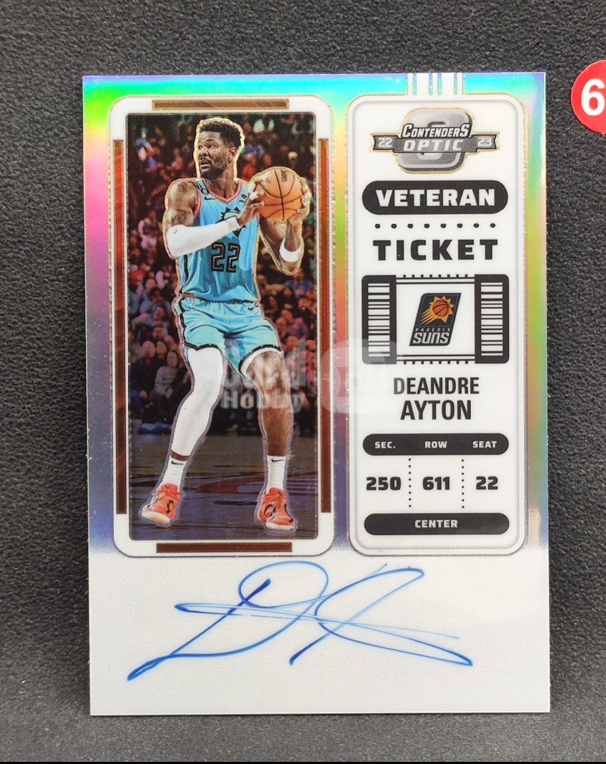 Deandre Ayton 德安德烈艾顿 2022-23 Panini Contenders Optic 球票 OP 签字 签名 卡签 银折折射 太阳队 湖人队 詹姆斯 东契奇 队友通行卡品 微瑕