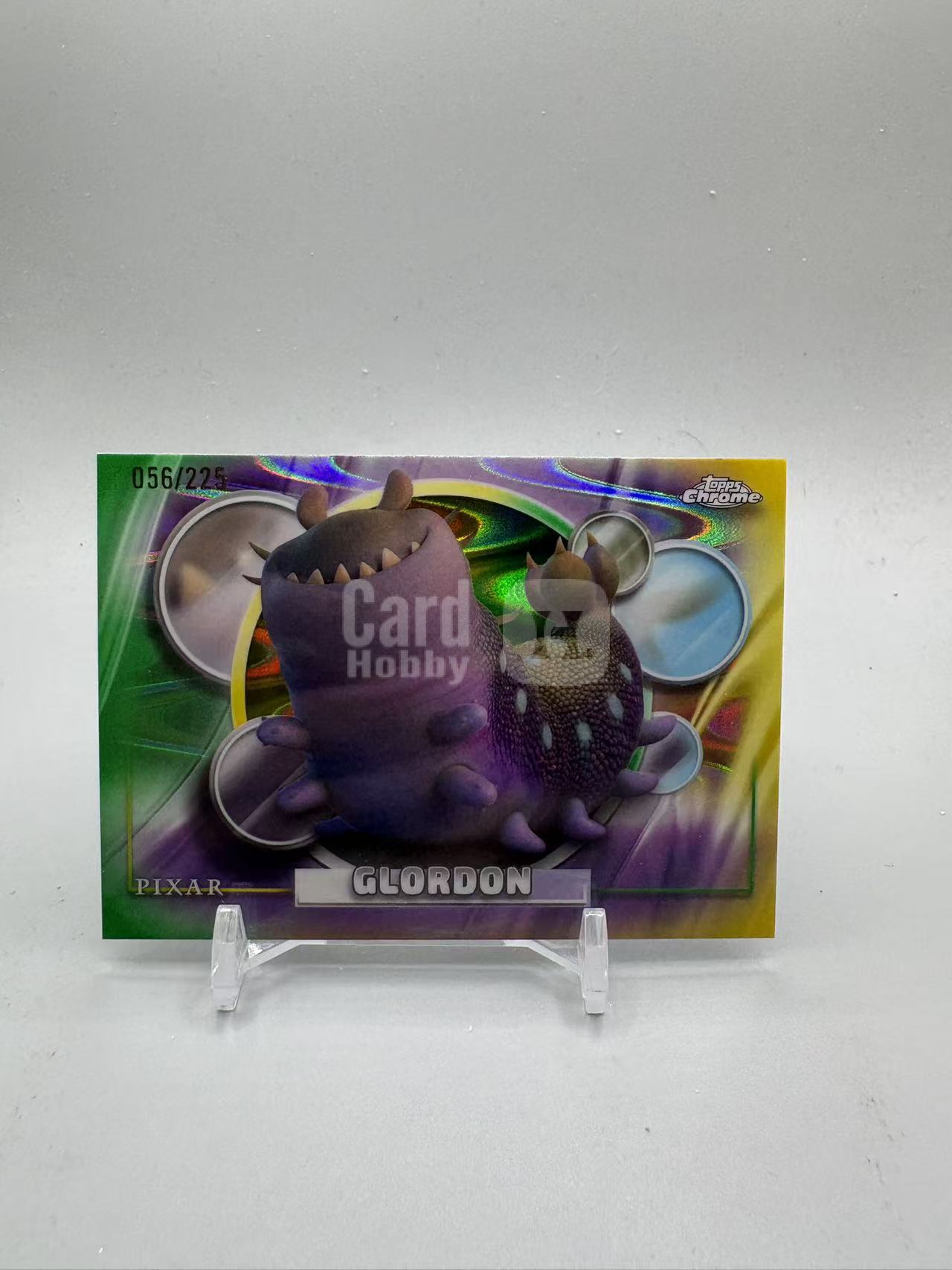 2026 Topps Disney glordon 【灰灰代拍】迪士尼 chrome 皮克斯 格罗登 黄绿变形虫折 225编 joe