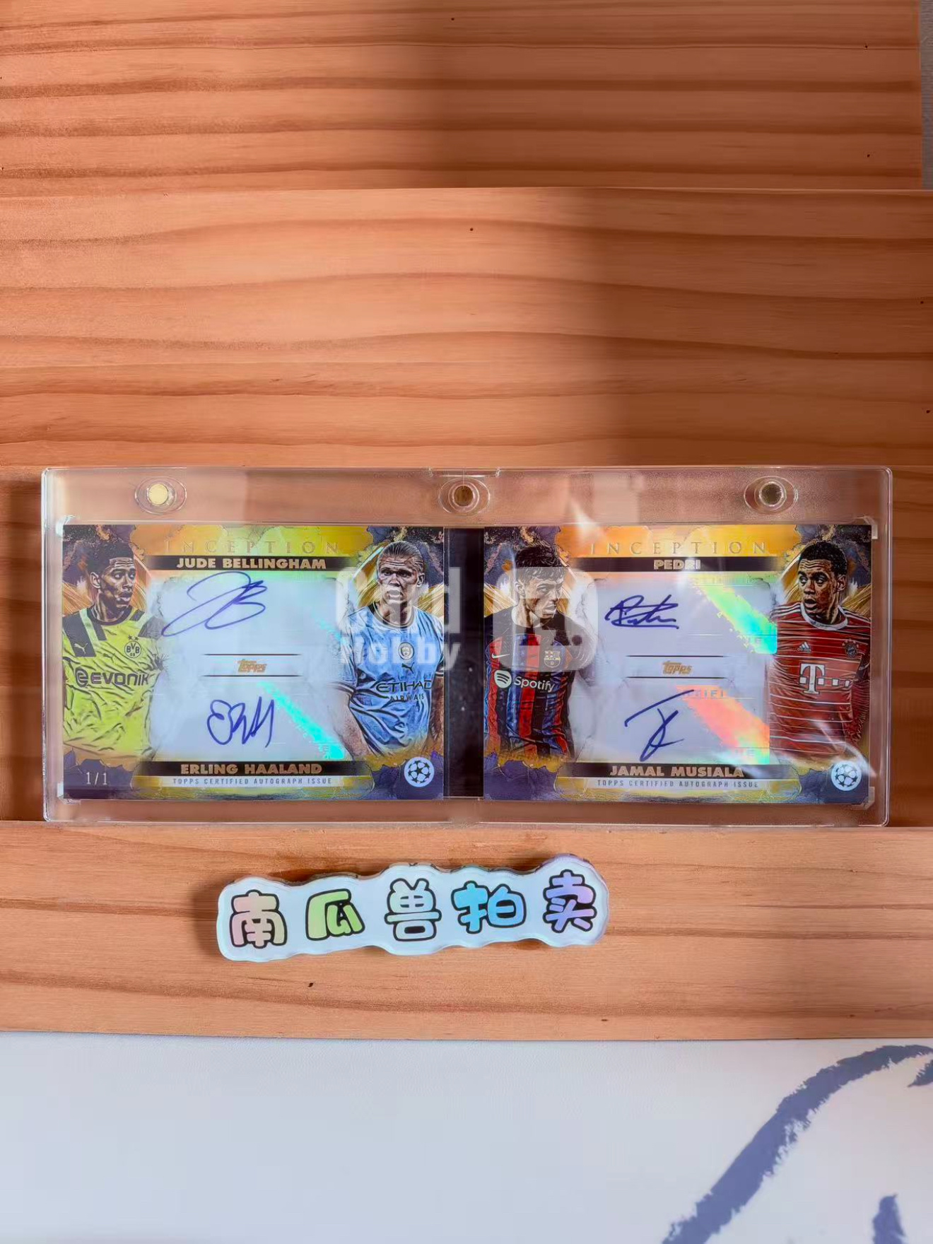 2023 Topps Inception Pedri Bellingham Haaland 盗梦空间 贝林厄姆 哈兰德 佩德里 穆夏拉 完美四人签 签字 签名 小书 1/1 1编 一编 爆金 顶级好卡